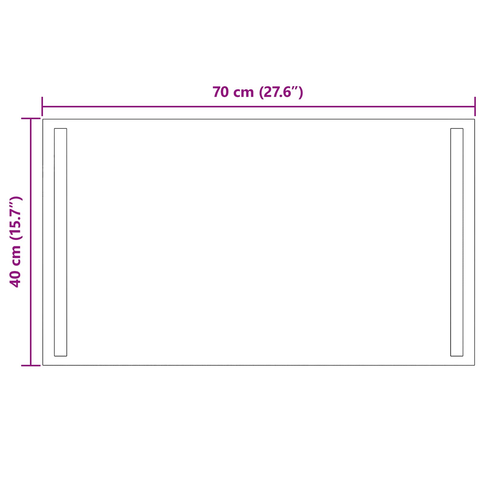 Specchio da bagno LED Trasparente 70 x 40 cm vetro temperato