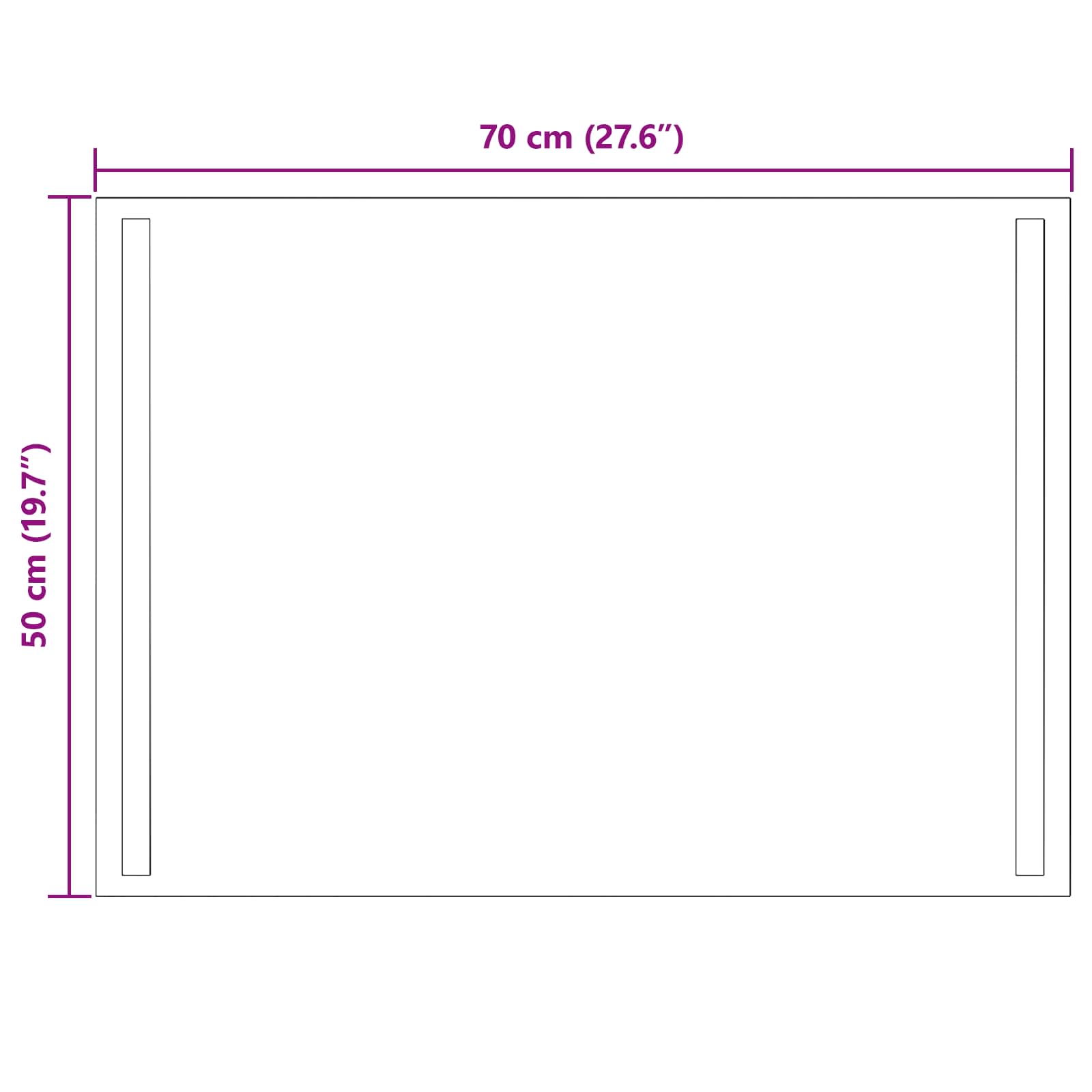 Specchio da bagno LED Trasparente 70 x 50 cm vetro temperato