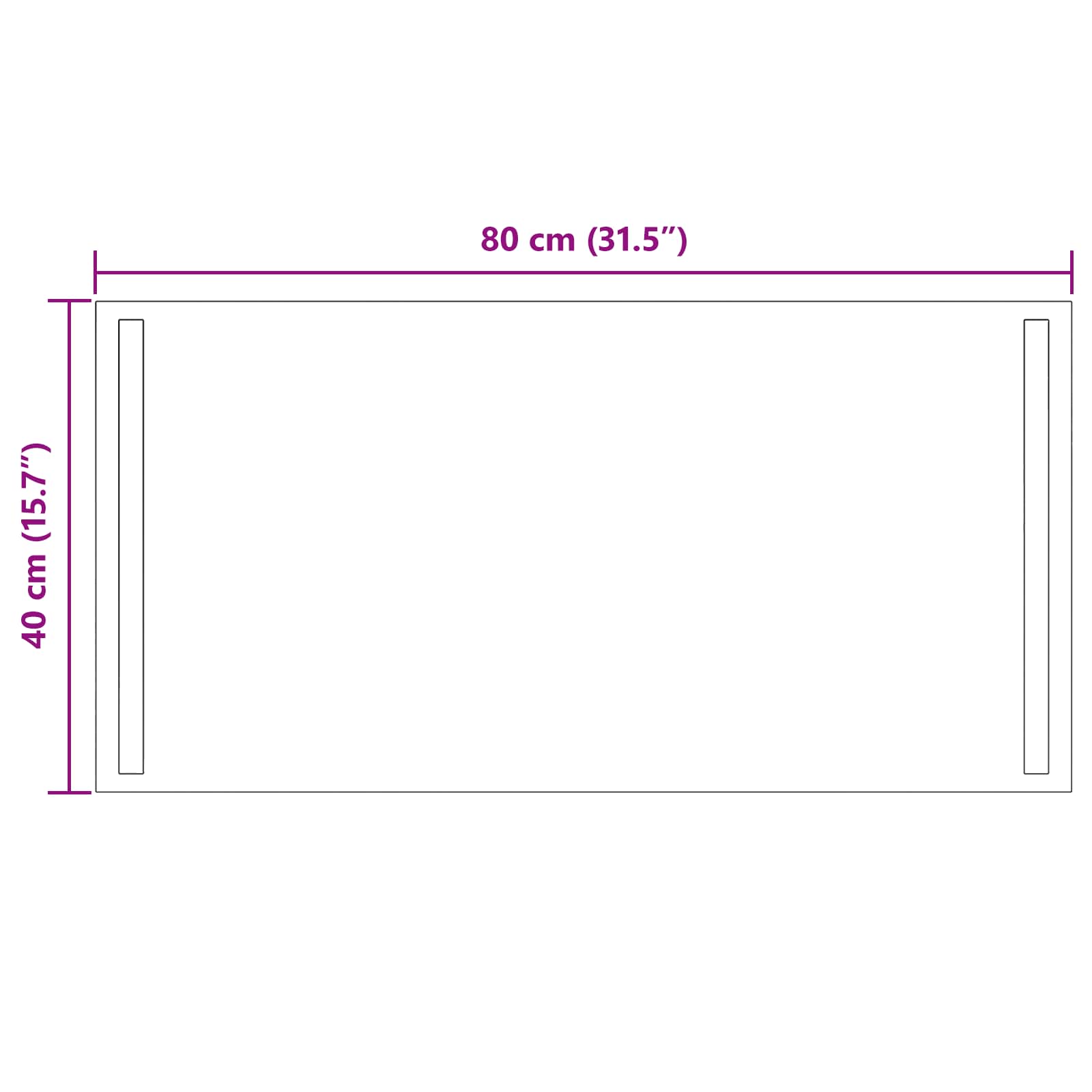 Specchio da bagno LED Trasparente 80 x 40 cm vetro temperato