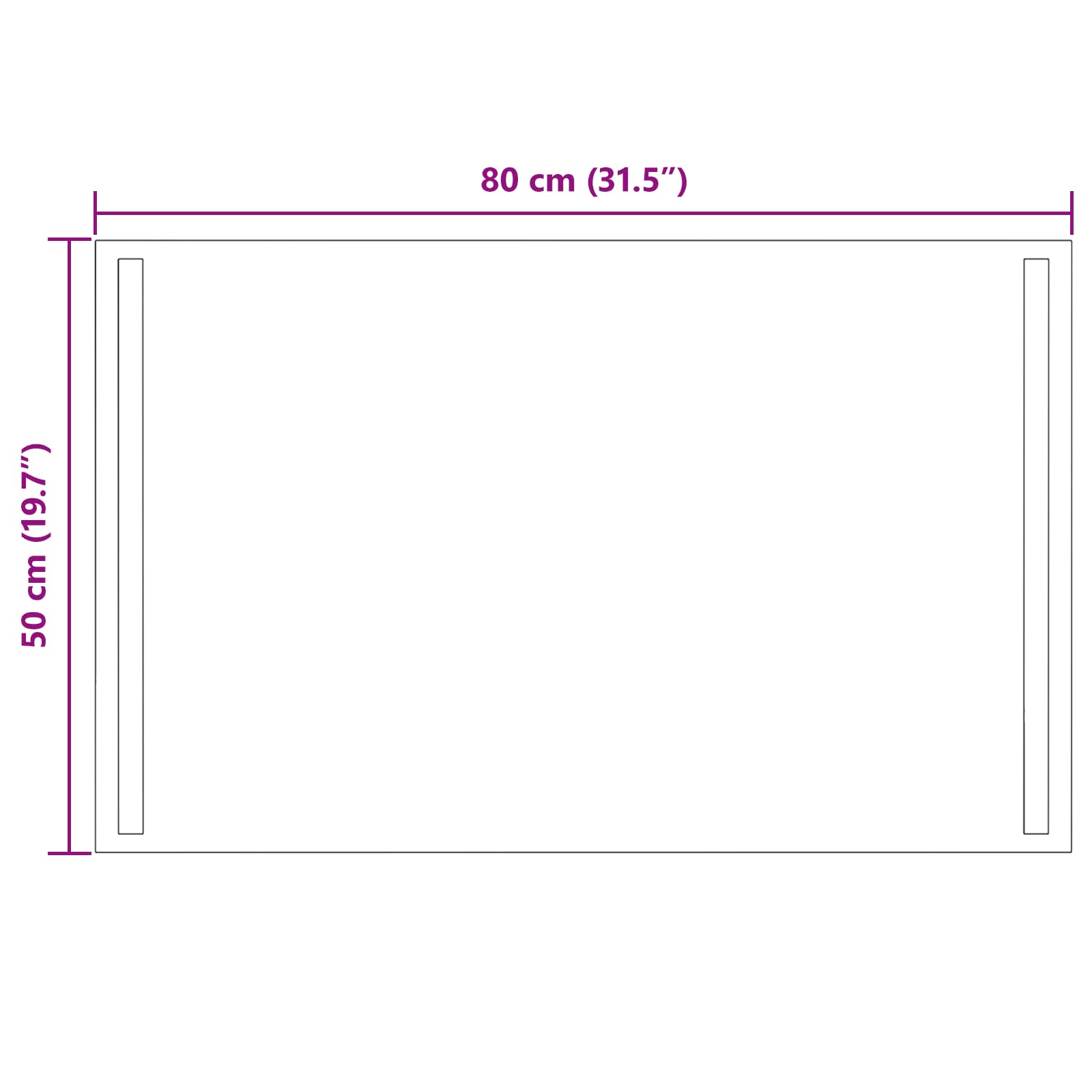 Specchio da bagno LED Trasparente 80 x 50 cm vetro temperato