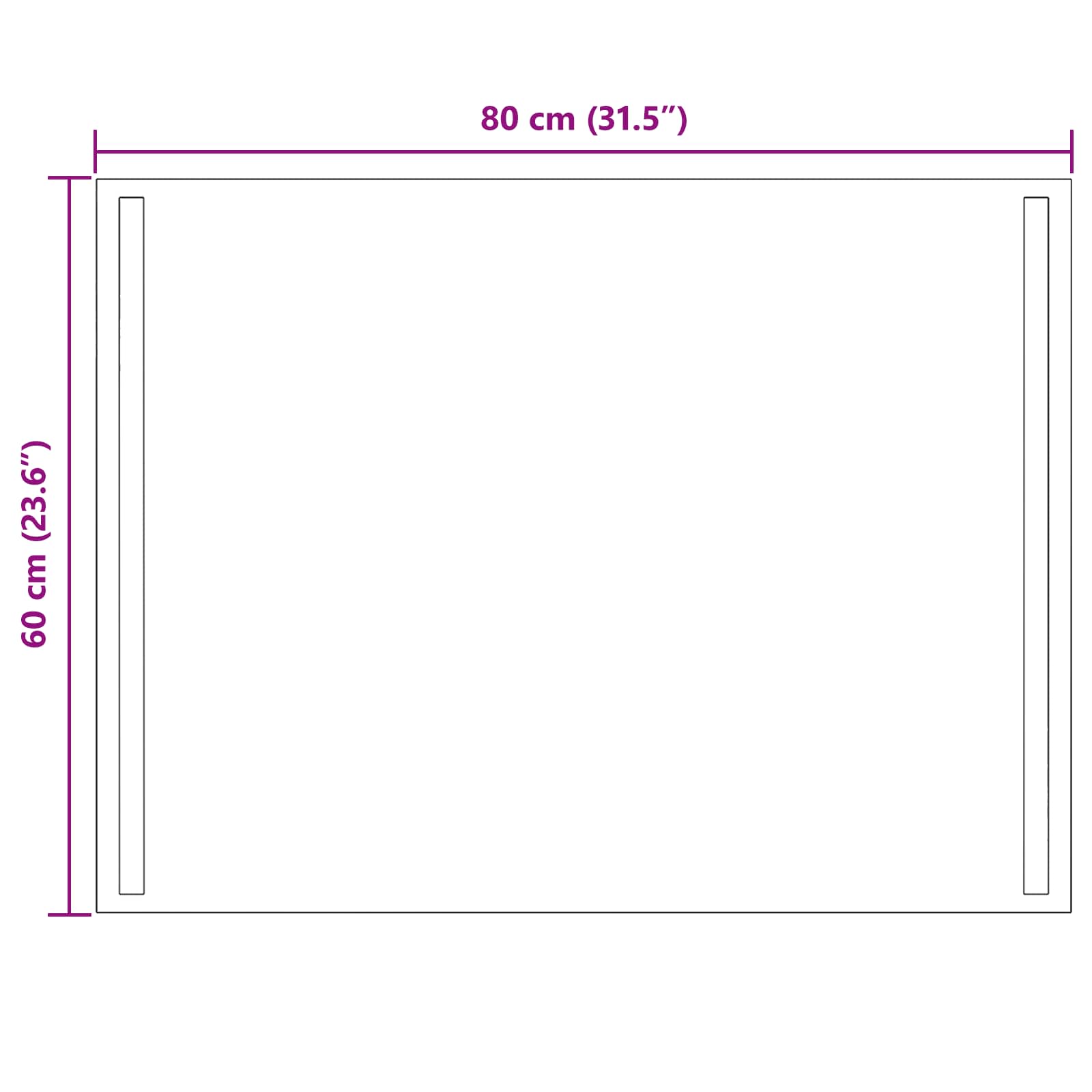 Specchio da bagno LED Trasparente 80 x 60 cm vetro temperato