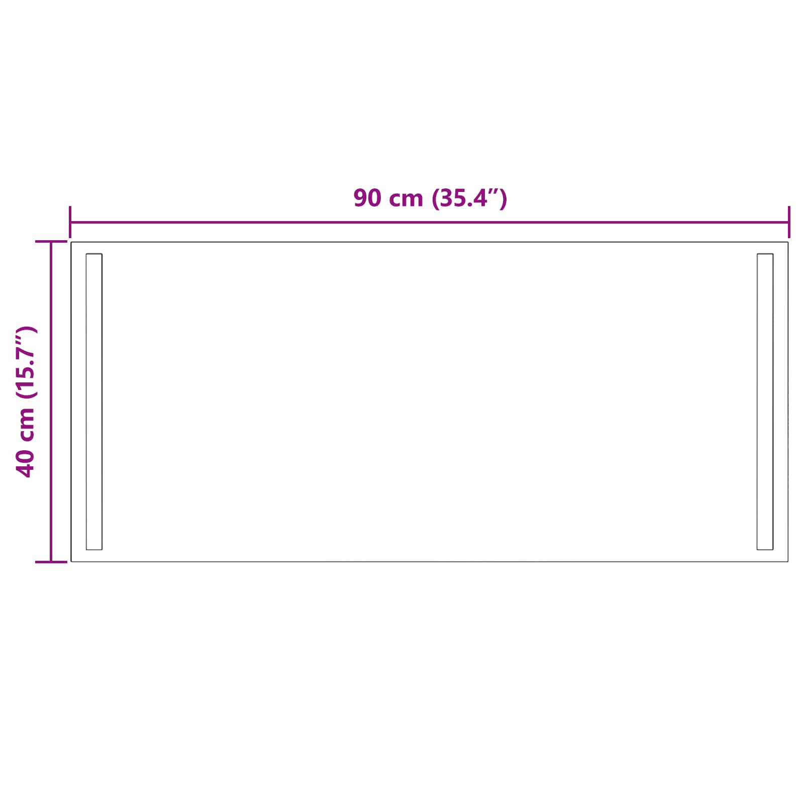 Specchio da bagno LED Trasparente 90 x 40 cm vetro temperato