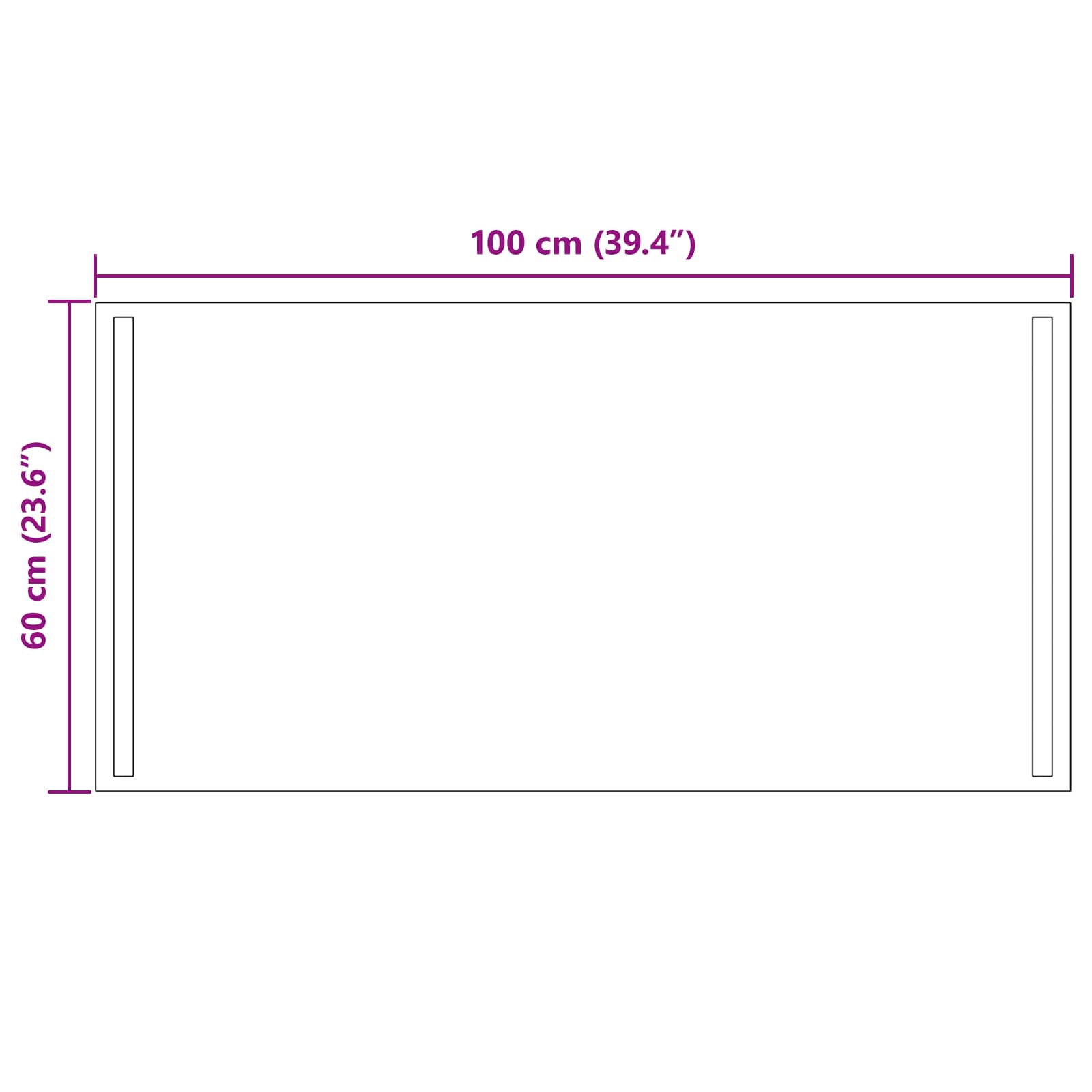 Specchio da bagno LED Trasparente 100 x 60 cm vetro temperato