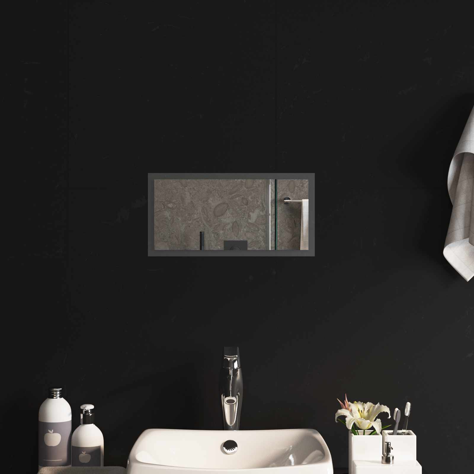 Specchio da bagno LED Trasparente 40 x 20 cm vetro temperato