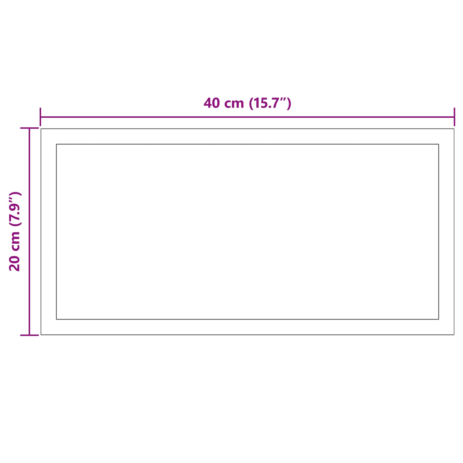 Specchio da bagno LED Trasparente 40 x 20 cm vetro temperato