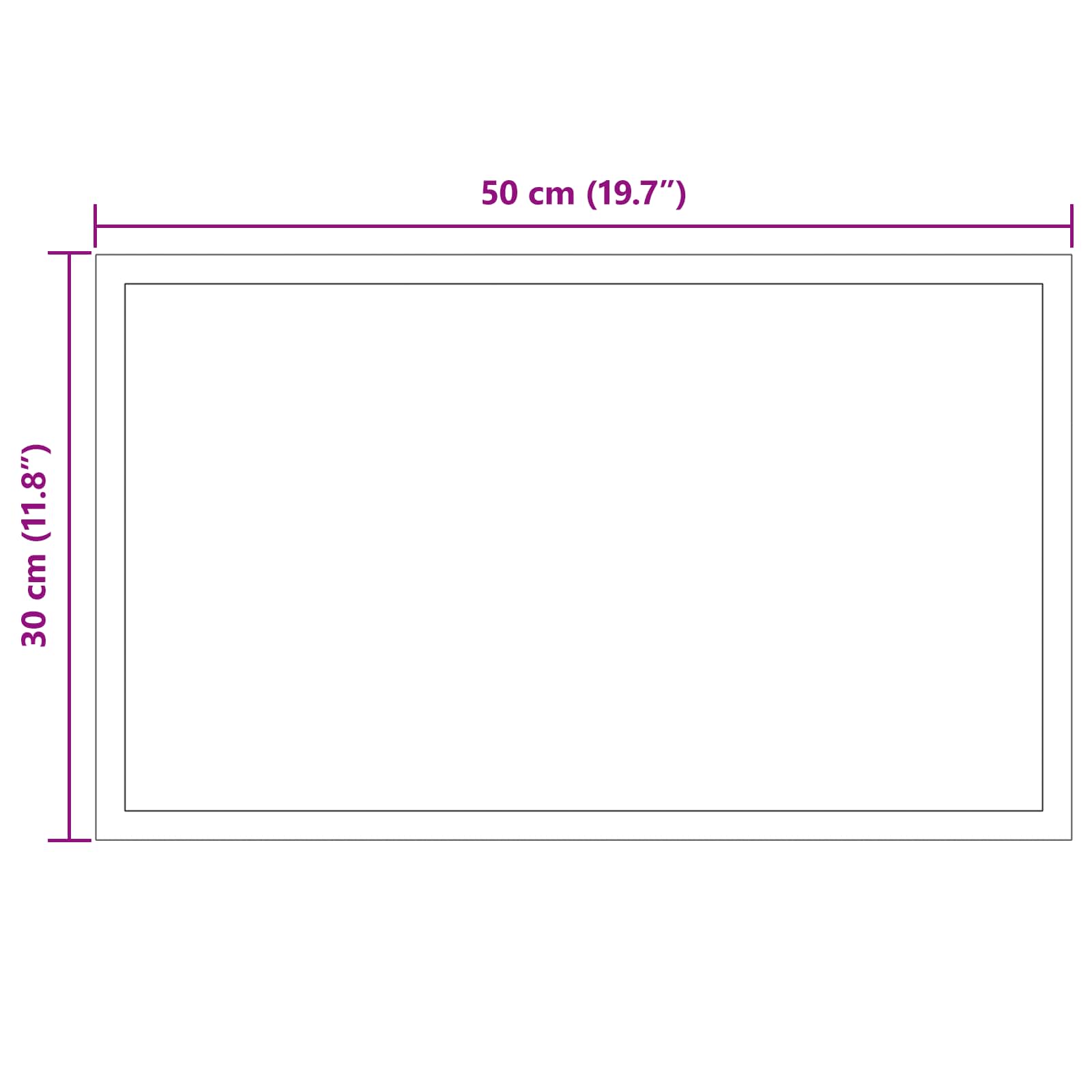 Specchio da bagno LED Trasparente 50 x 30 cm vetro temperato