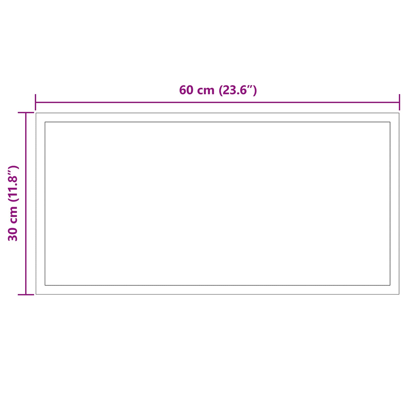 Specchio da bagno LED Trasparente 60 x 30 cm vetro temperato