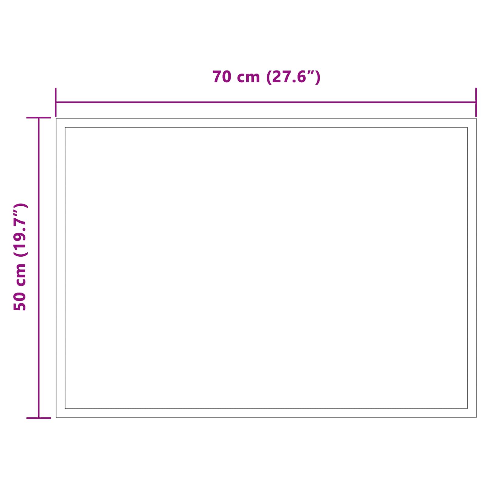 Specchio da bagno LED Trasparente 70 x 50 cm vetro temperato