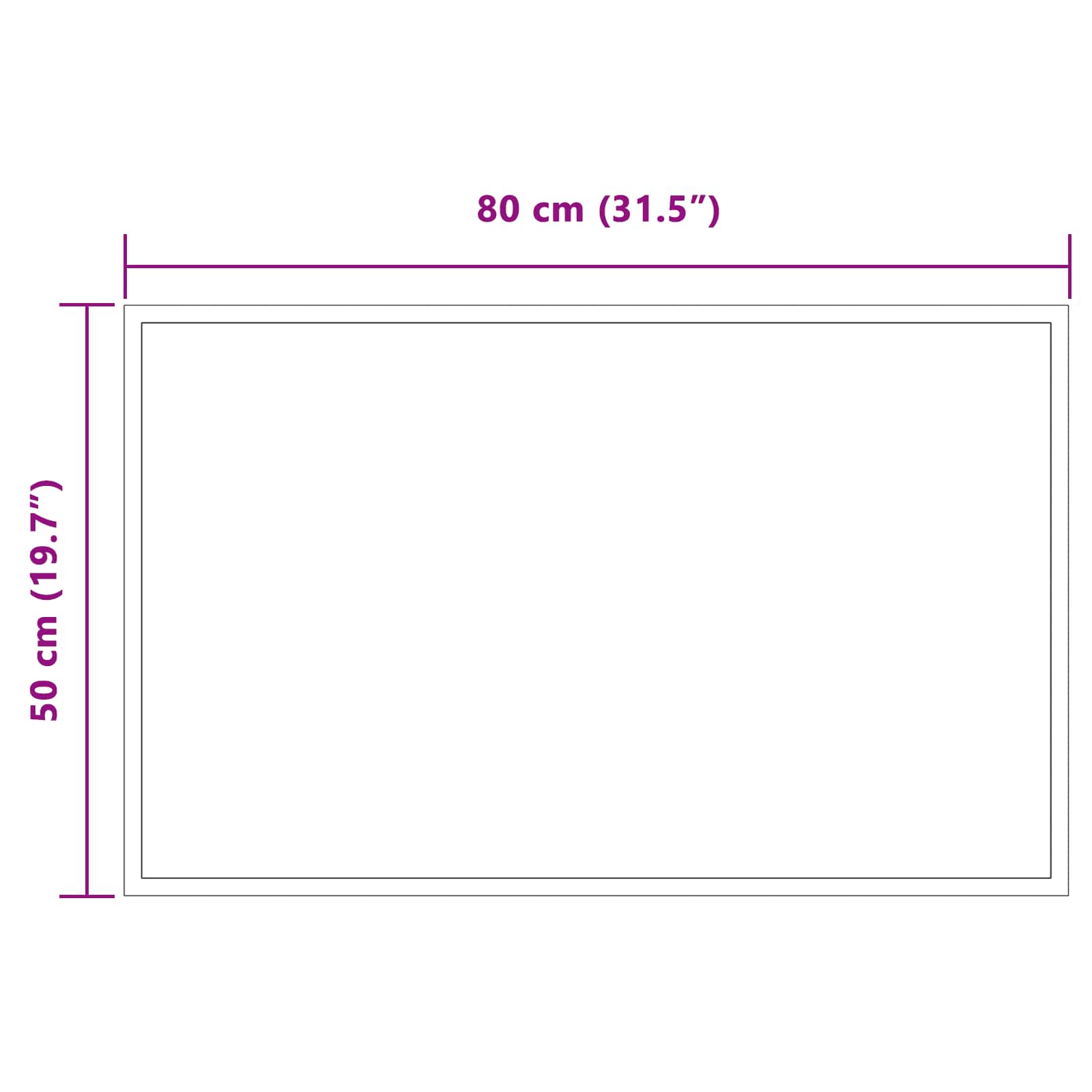 Specchio da bagno LED Trasparente 80 x 50 cm vetro temperato