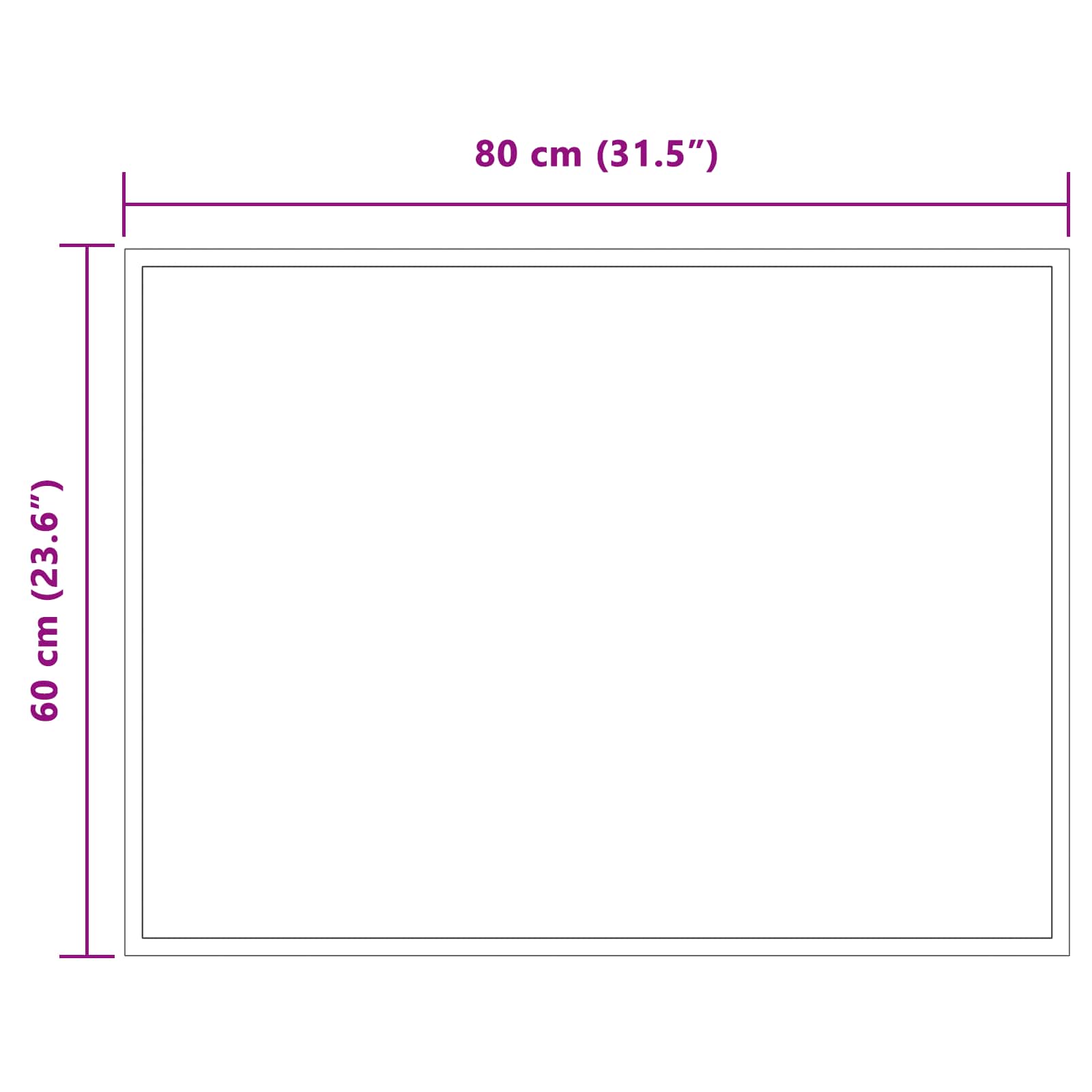 Specchio da bagno LED Trasparente 80 x 60 cm vetro temperato
