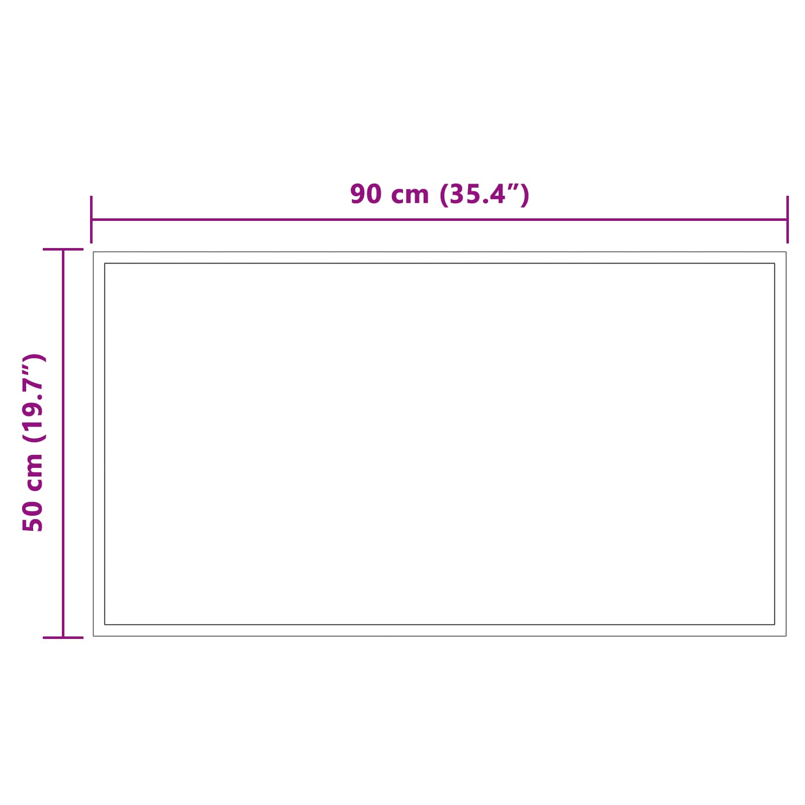 Specchio da bagno LED Trasparente 90 x 50 cm vetro temperato