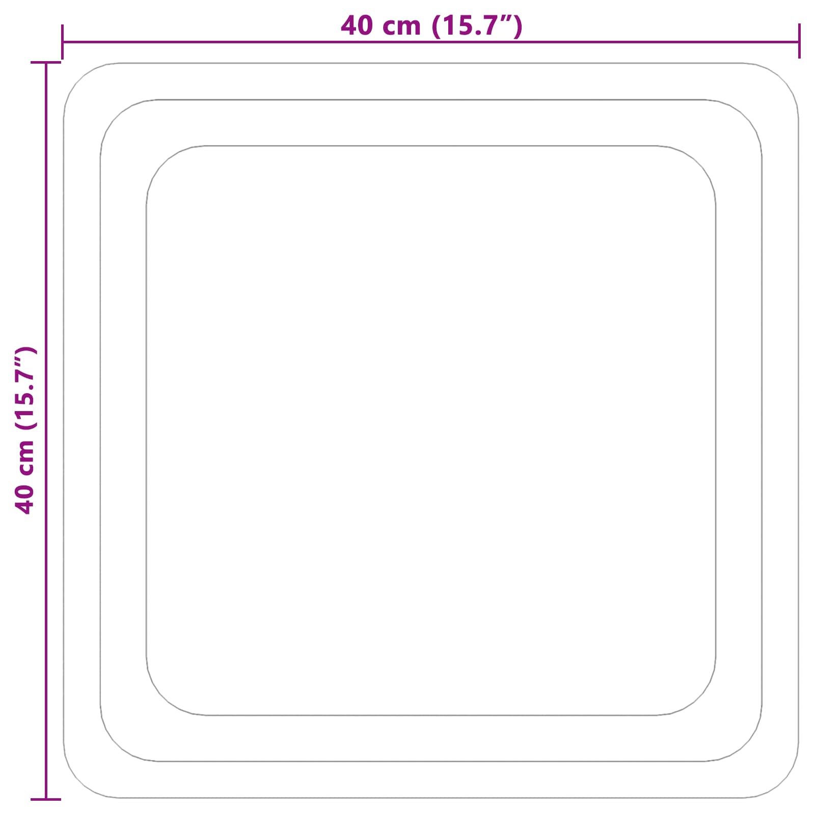 Specchio da bagno LED Trasparente 40 x 40 cm vetro temperato