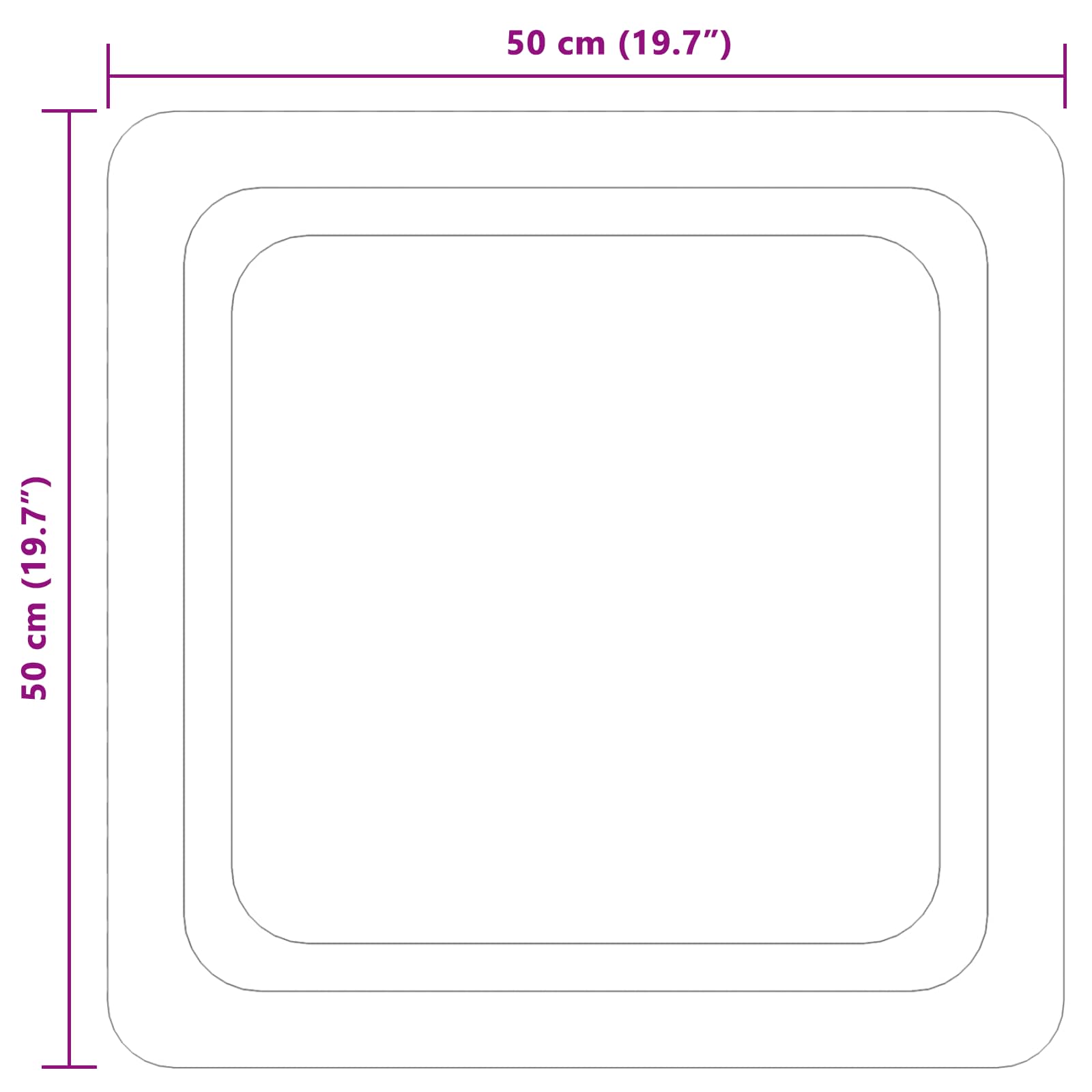Specchio da bagno LED Trasparente 50 x 50 cm vetro temperato
