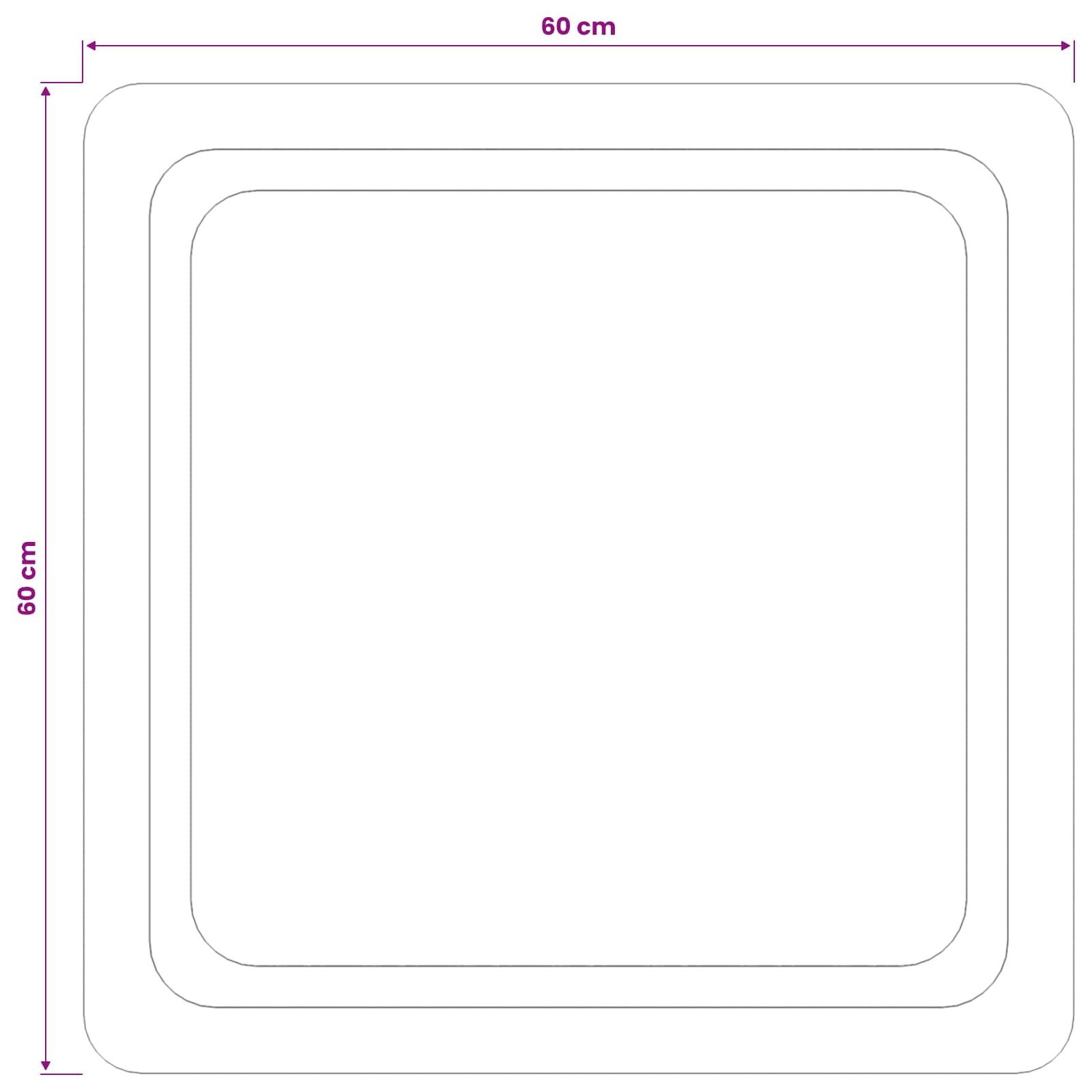 Specchio da bagno LED Trasparente 60 x 60 cm vetro temperato