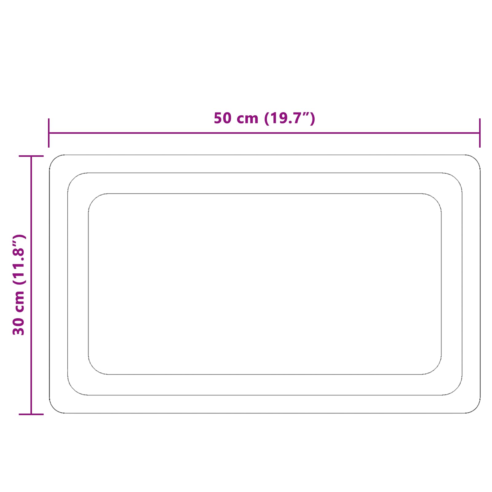 Specchio da bagno LED Trasparente 50 x 30 cm vetro temperato