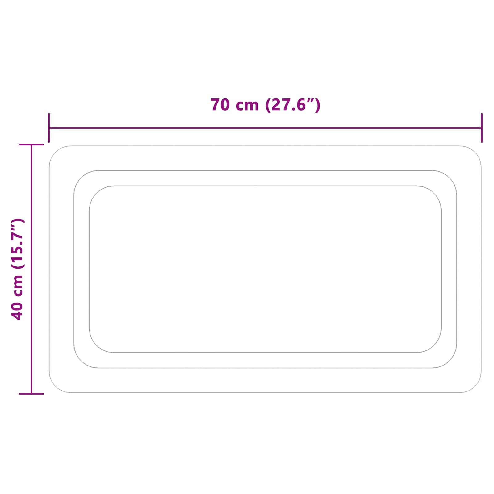 Specchio da bagno LED Trasparente 70 x 40 cm vetro temperato