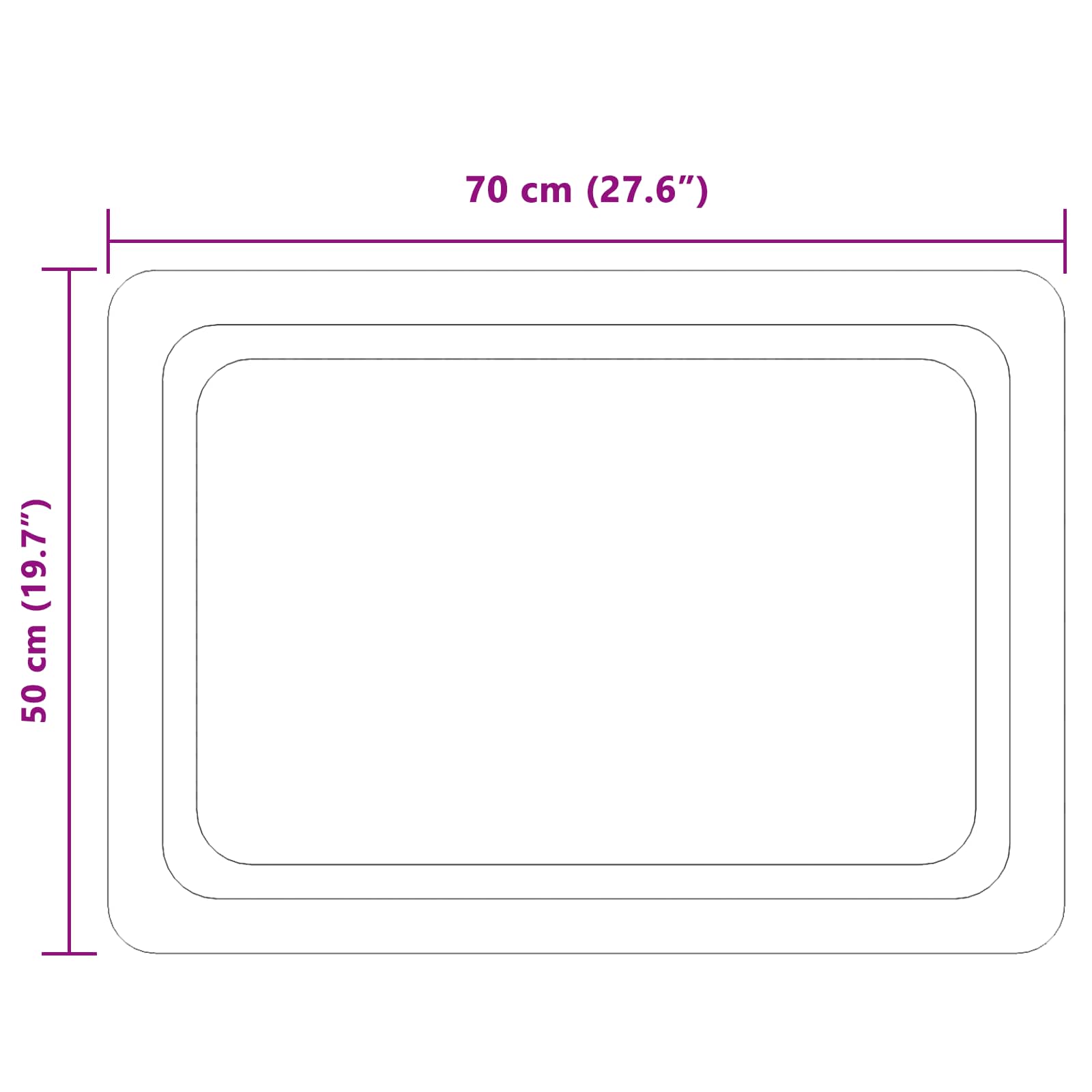 Specchio da bagno LED Trasparente 70 x 50 cm vetro temperato