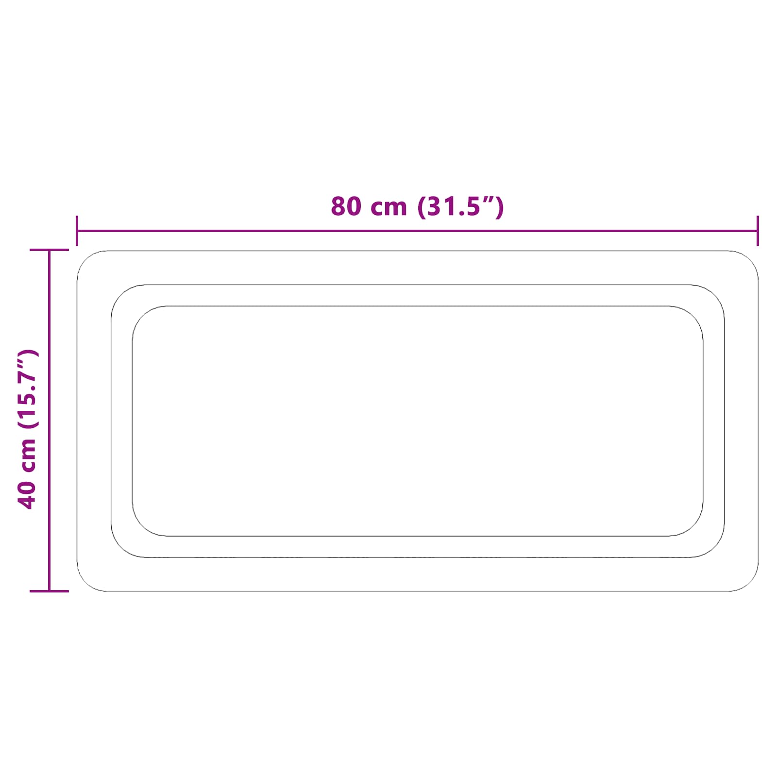 Specchio da bagno LED Trasparente 80 x 40 cm vetro temperato