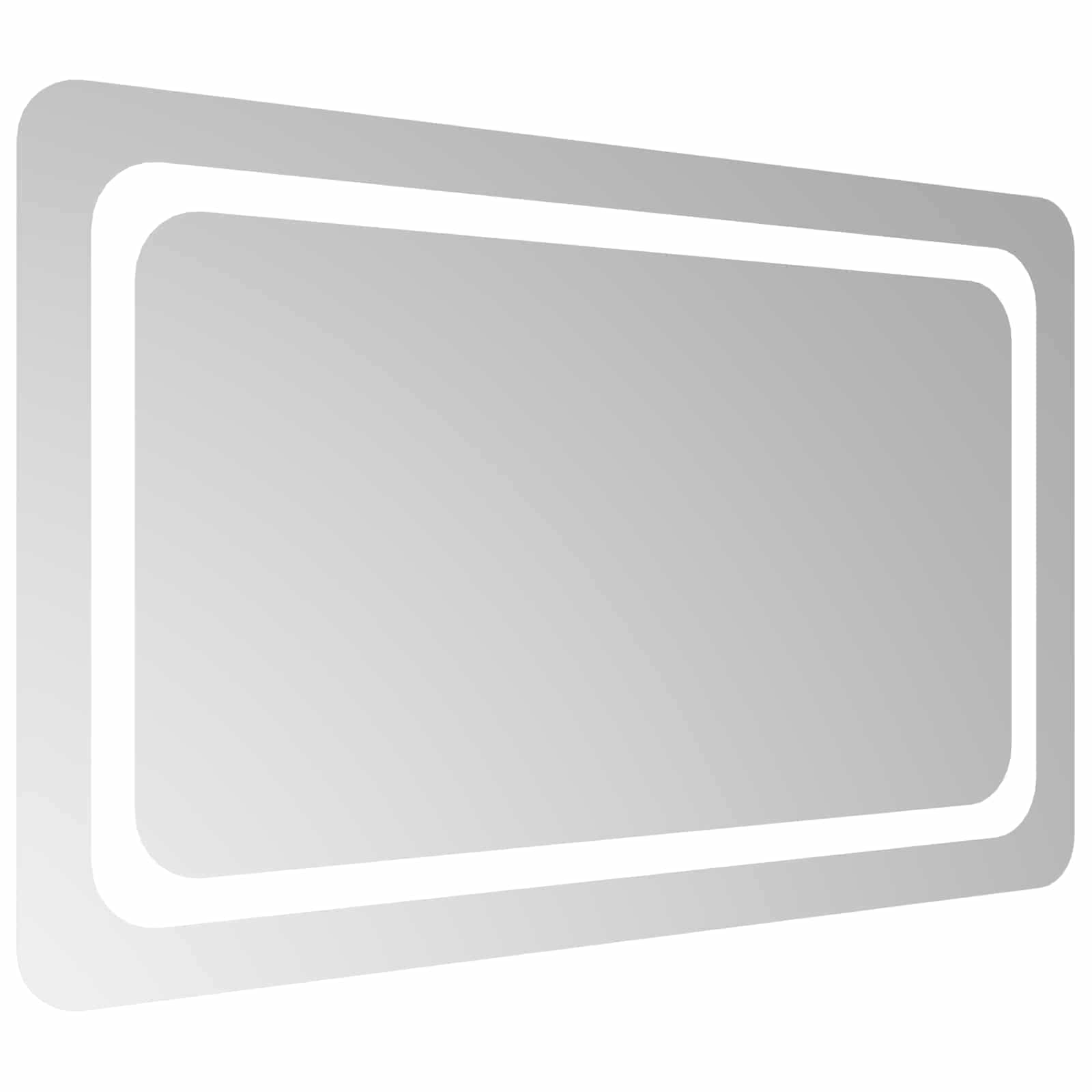 Specchio da bagno LED Trasparente 80 x 50 cm vetro temperato