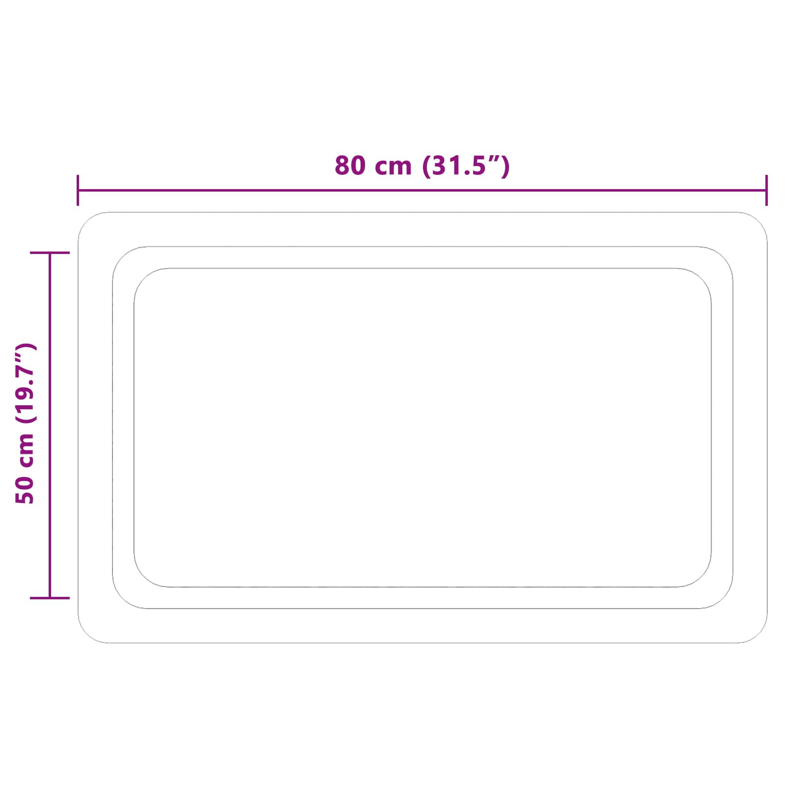 Specchio da bagno LED Trasparente 80 x 50 cm vetro temperato