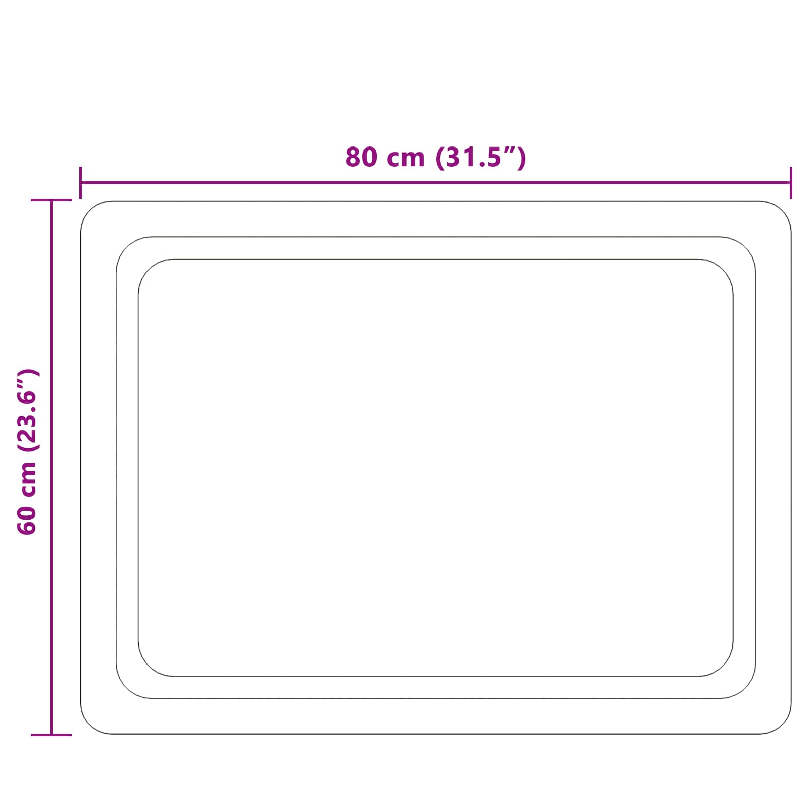 Specchio da bagno LED Trasparente 80 x 60 cm vetro temperato