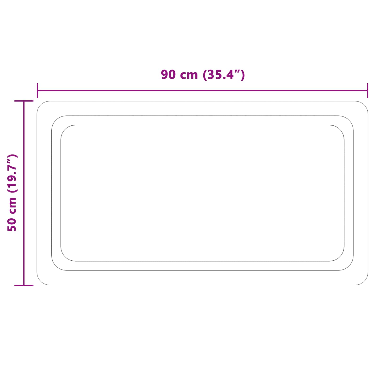 Specchio da bagno LED Trasparente 90 x 50 cm vetro temperato