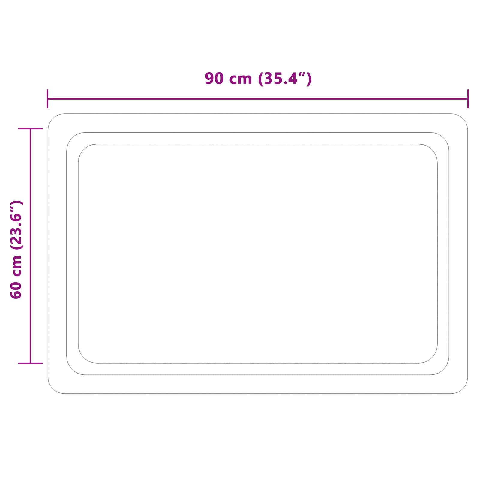 Specchio da bagno LED Trasparente 90 x 60 cm vetro temperato