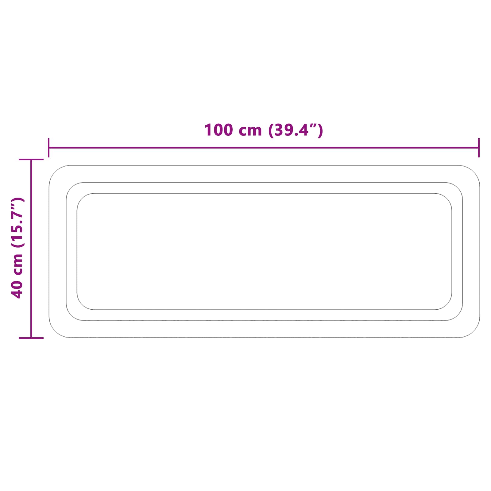 Specchio da bagno LED Trasparente 100 x 40 cm vetro temperato