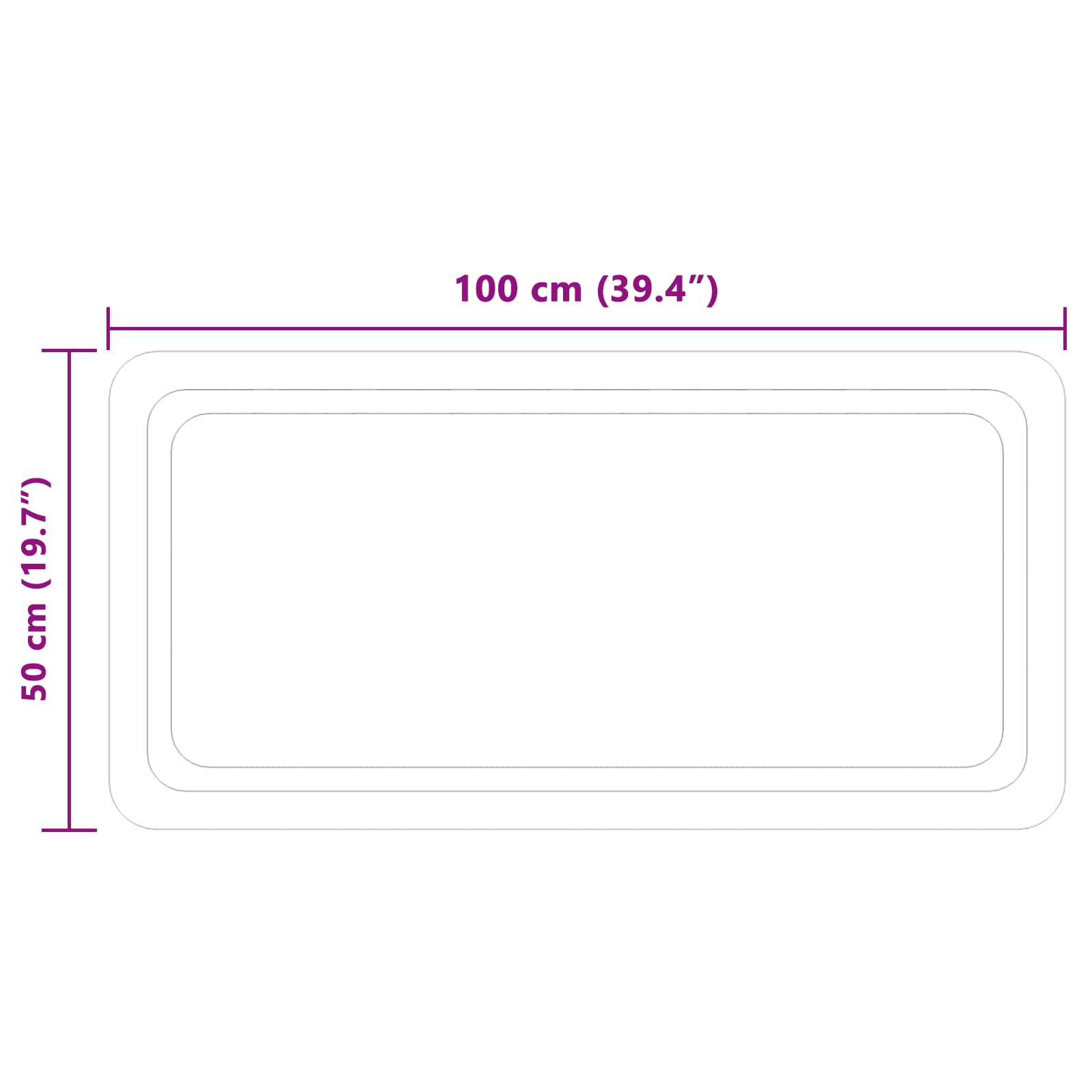 Specchio da bagno LED Trasparente 100 x 50 cm vetro temperato