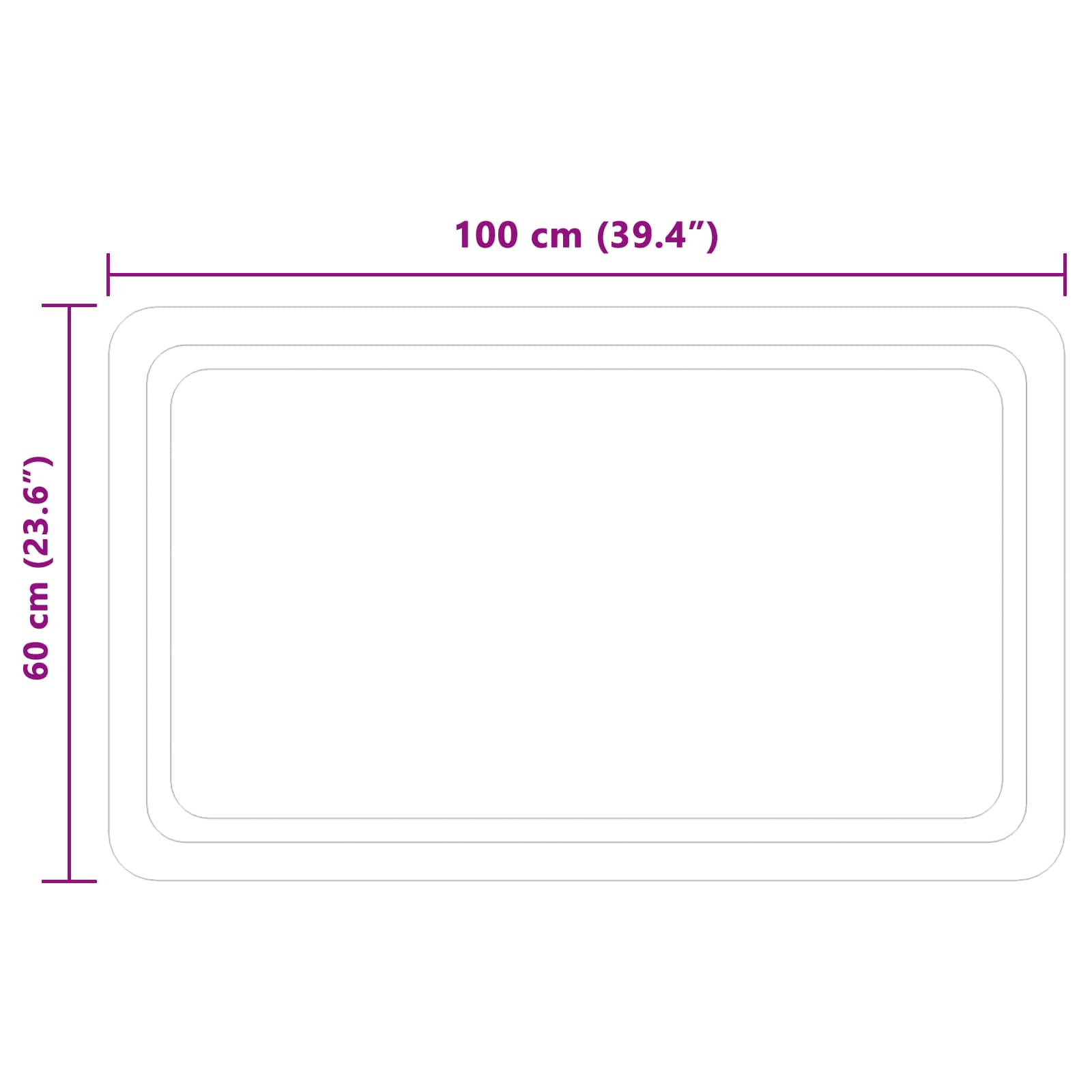 Specchio da bagno LED Trasparente 100 x 60 cm vetro temperato