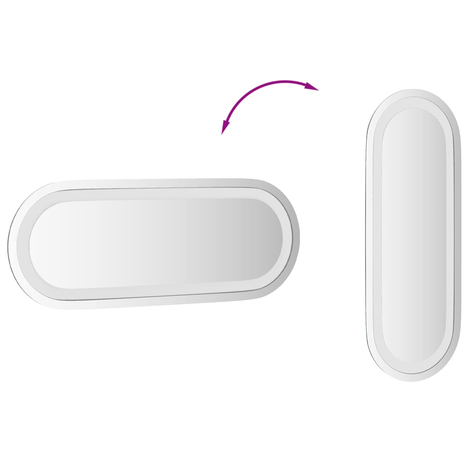 Specchio da bagno LED Trasparente 40 x 15 cm vetro temperato