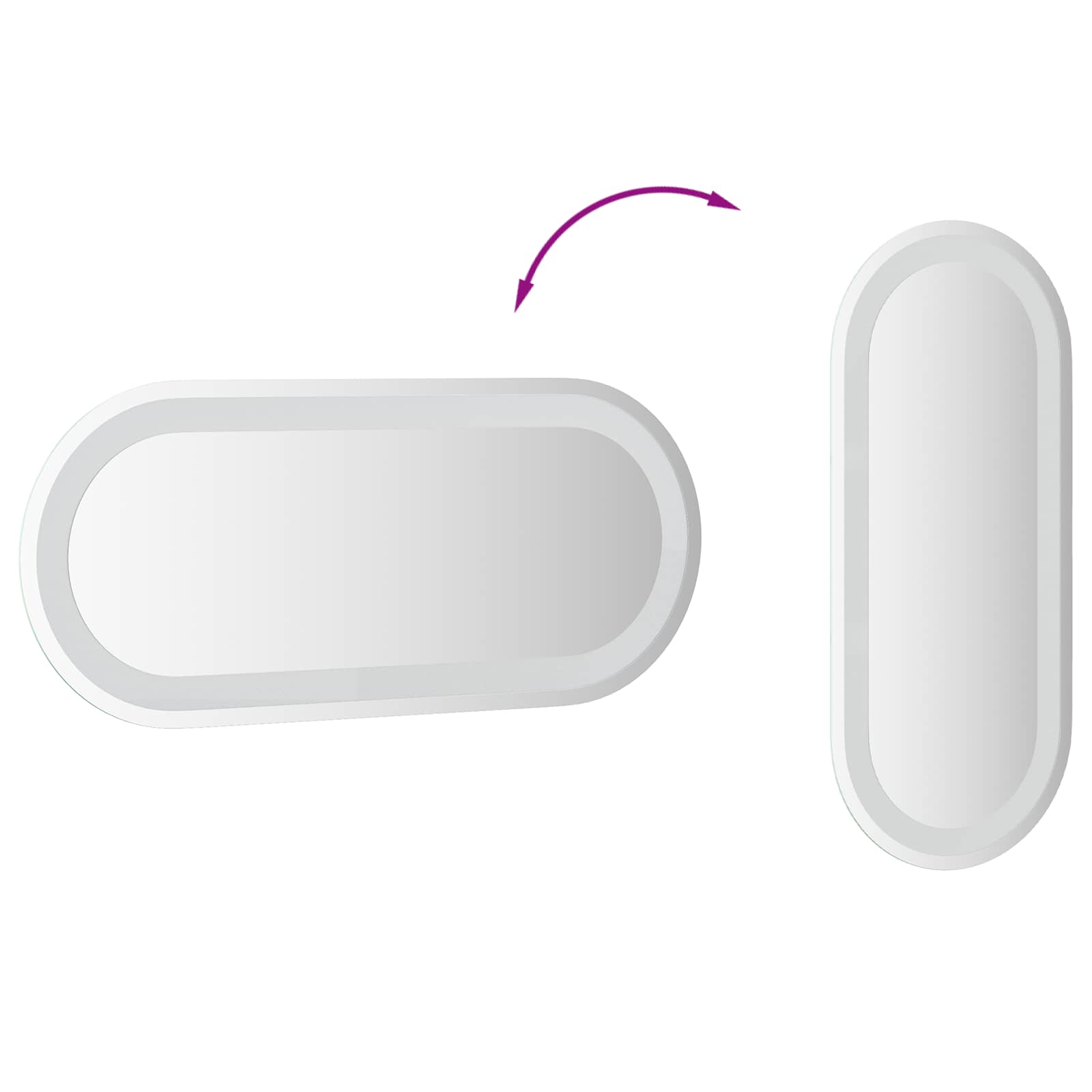 Specchio da bagno LED Trasparente 70 x 30 cm vetro temperato