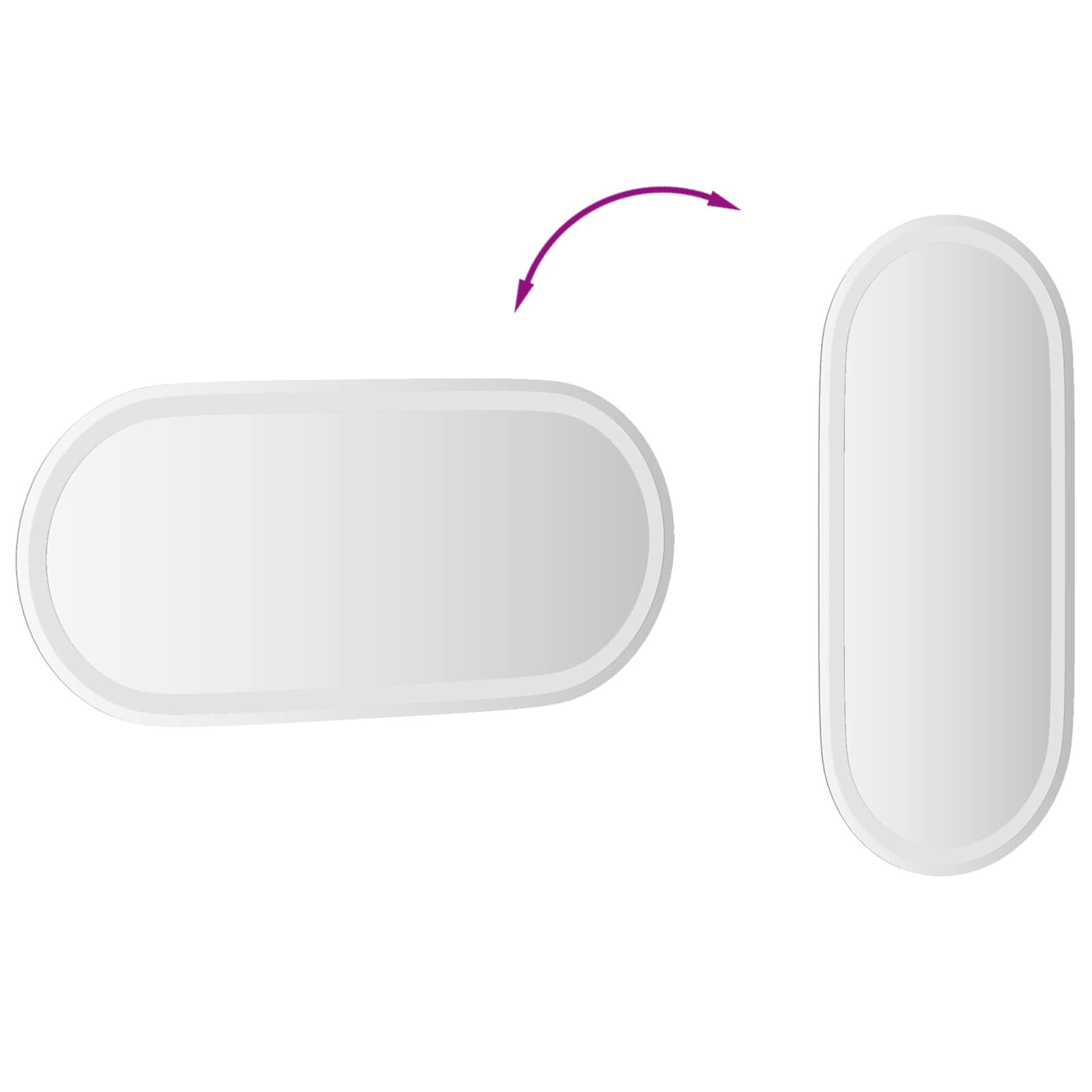 Specchio da bagno LED Trasparente 80 x 35 cm vetro temperato