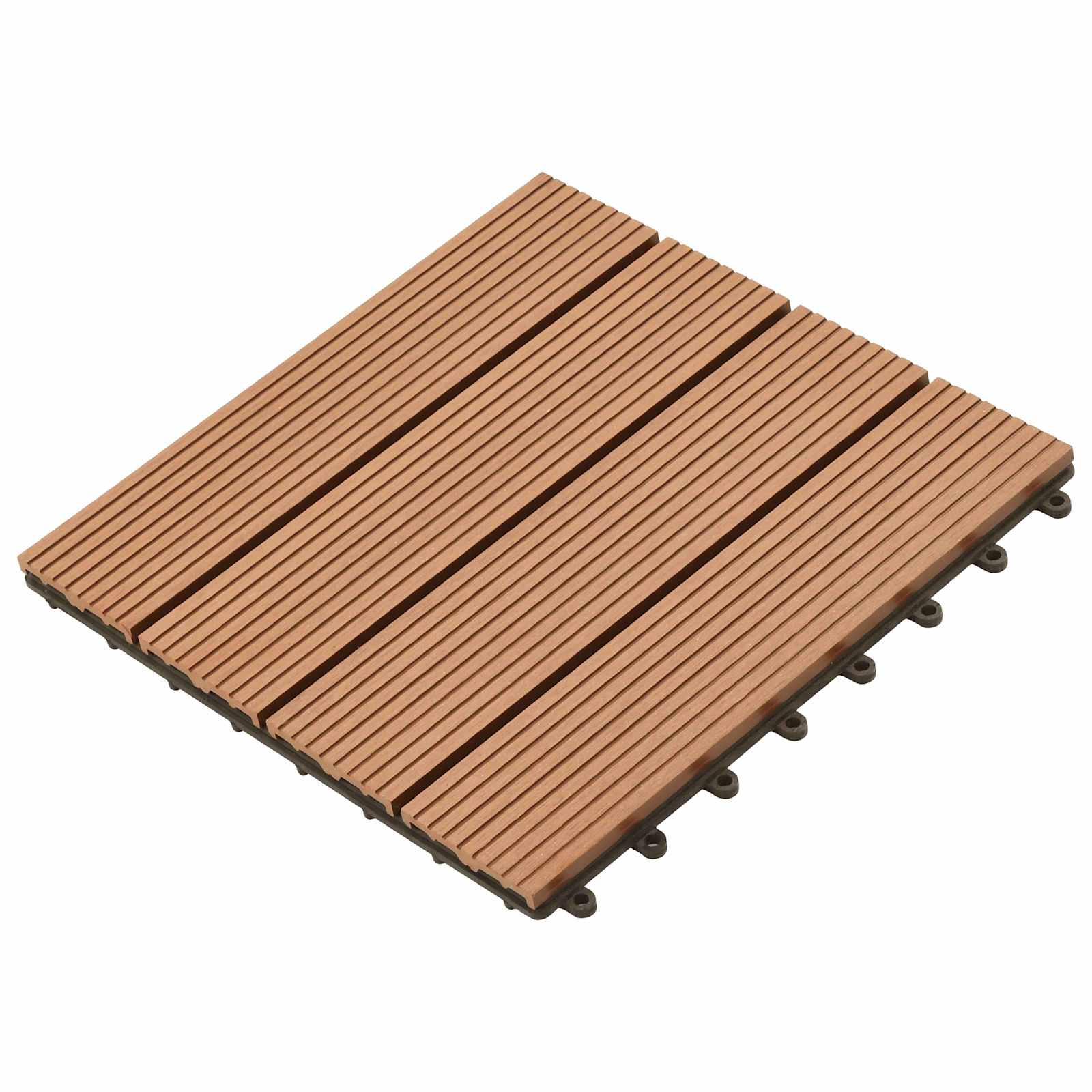 Piastrella per Decking 11 pz Marrone 30 x 30 cm WPC