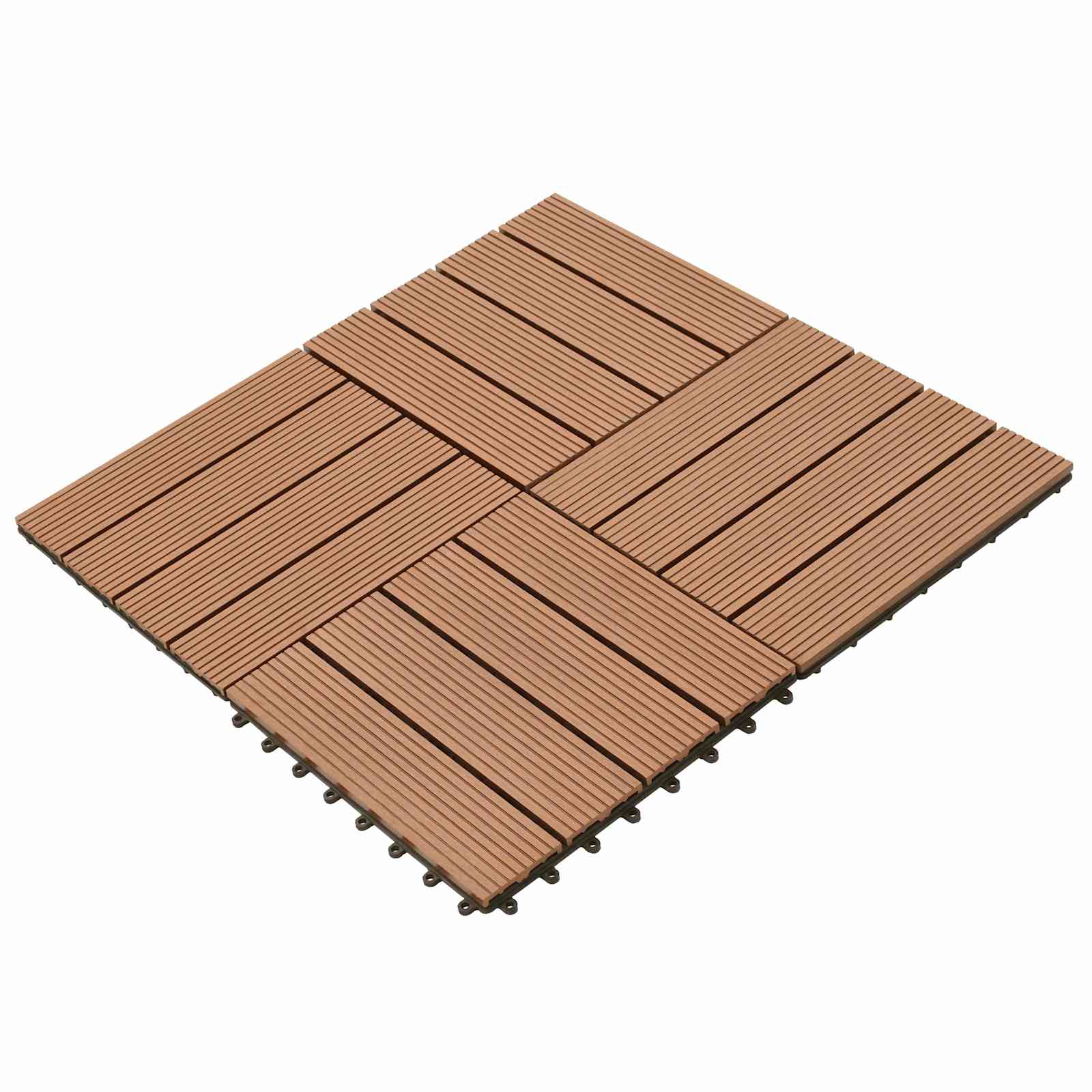 Piastrella per Decking 11 pz Marrone 30 x 30 cm WPC