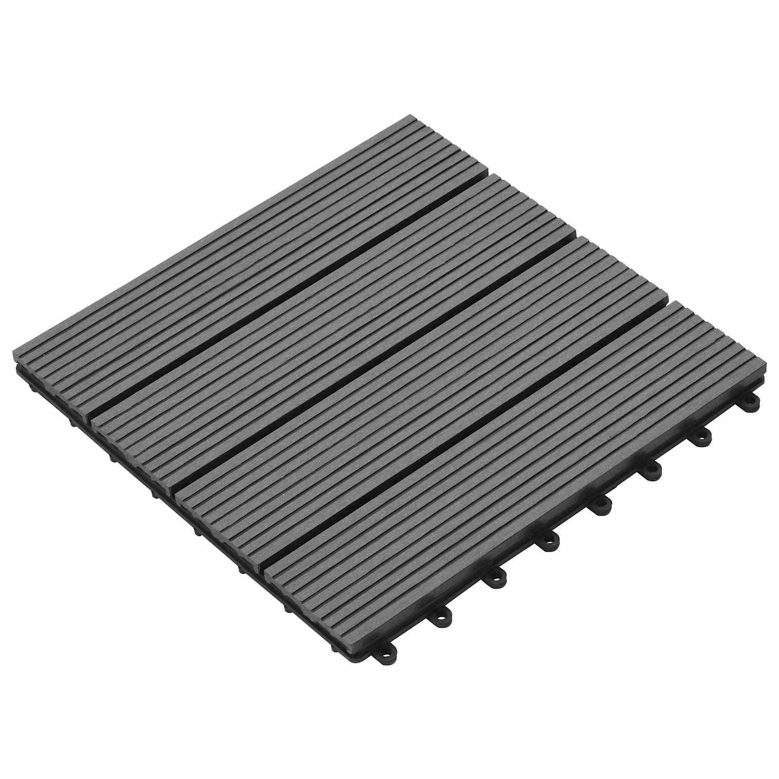 Piastrella per Decking 11 pz Grigio 30 x 30 cm WPC