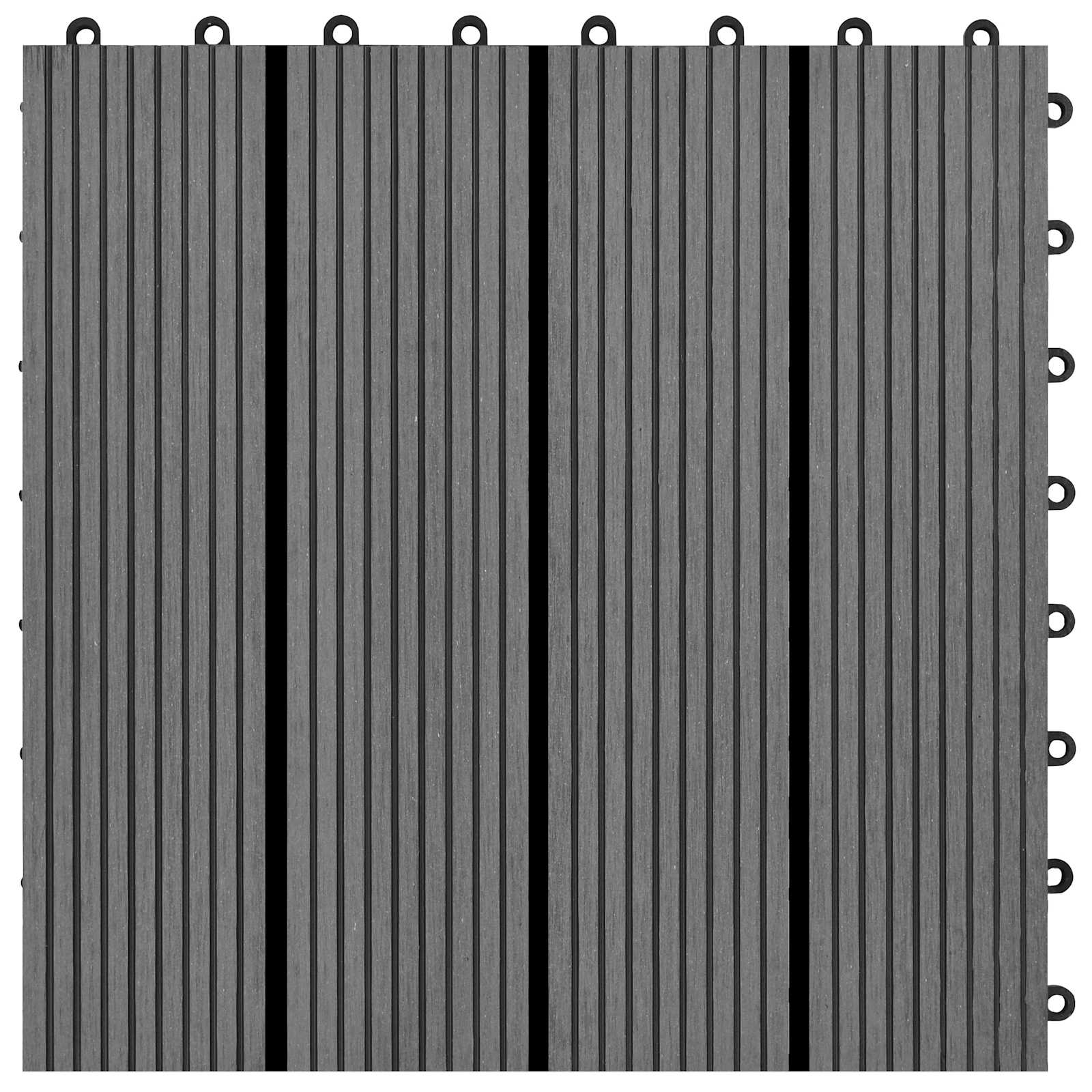 Piastrella per Decking 11 pz Grigio 30 x 30 cm WPC