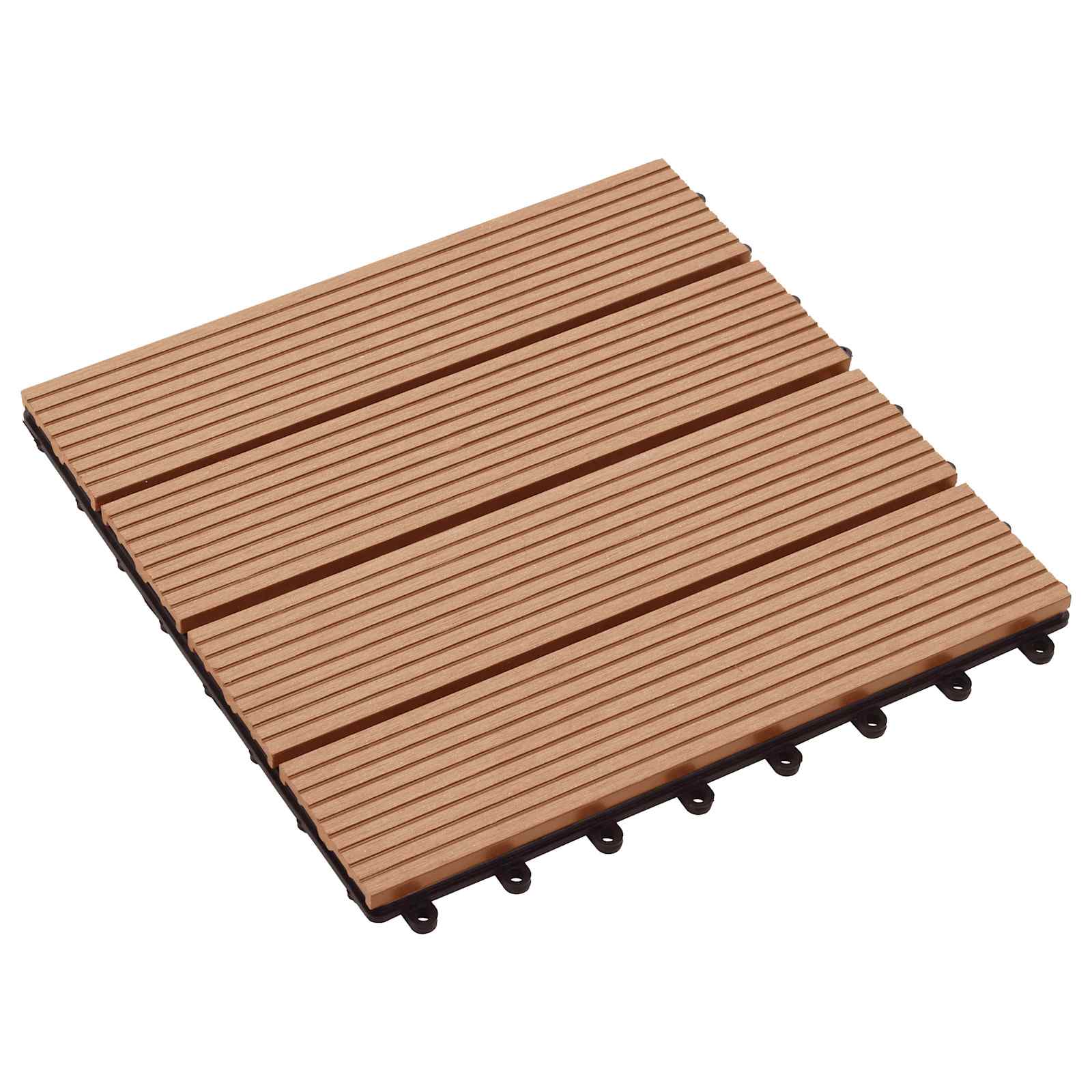 Piastrella per Decking 11 pz Teak riciclato 30 x 30 cm WPC