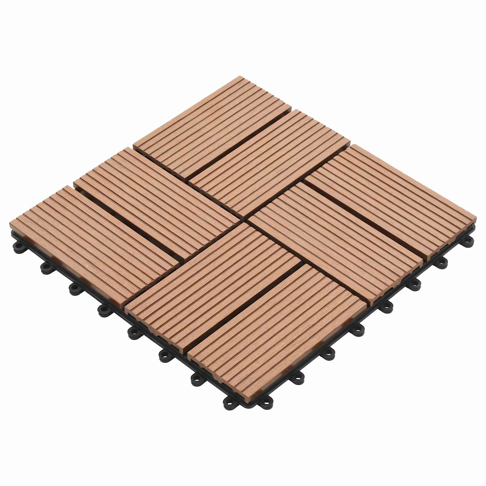 Piastrella per Decking 11 pz Marrone 30 x 30 cm WPC