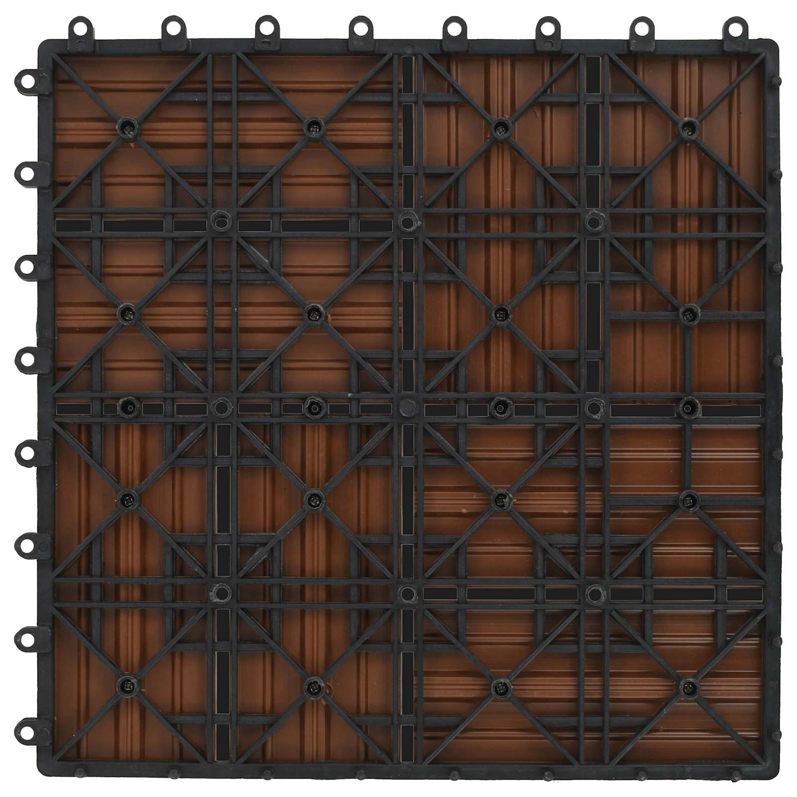 Piastrella per Decking 11 pz Marrone 30 x 30 cm WPC
