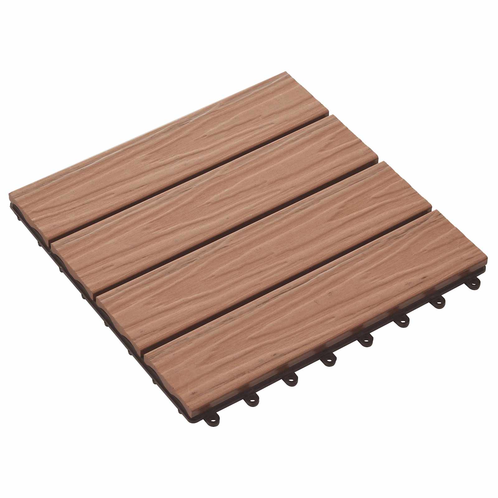 Piastrella per Decking 11 pz Marrone Chiaro 30 x 30 cm WPC