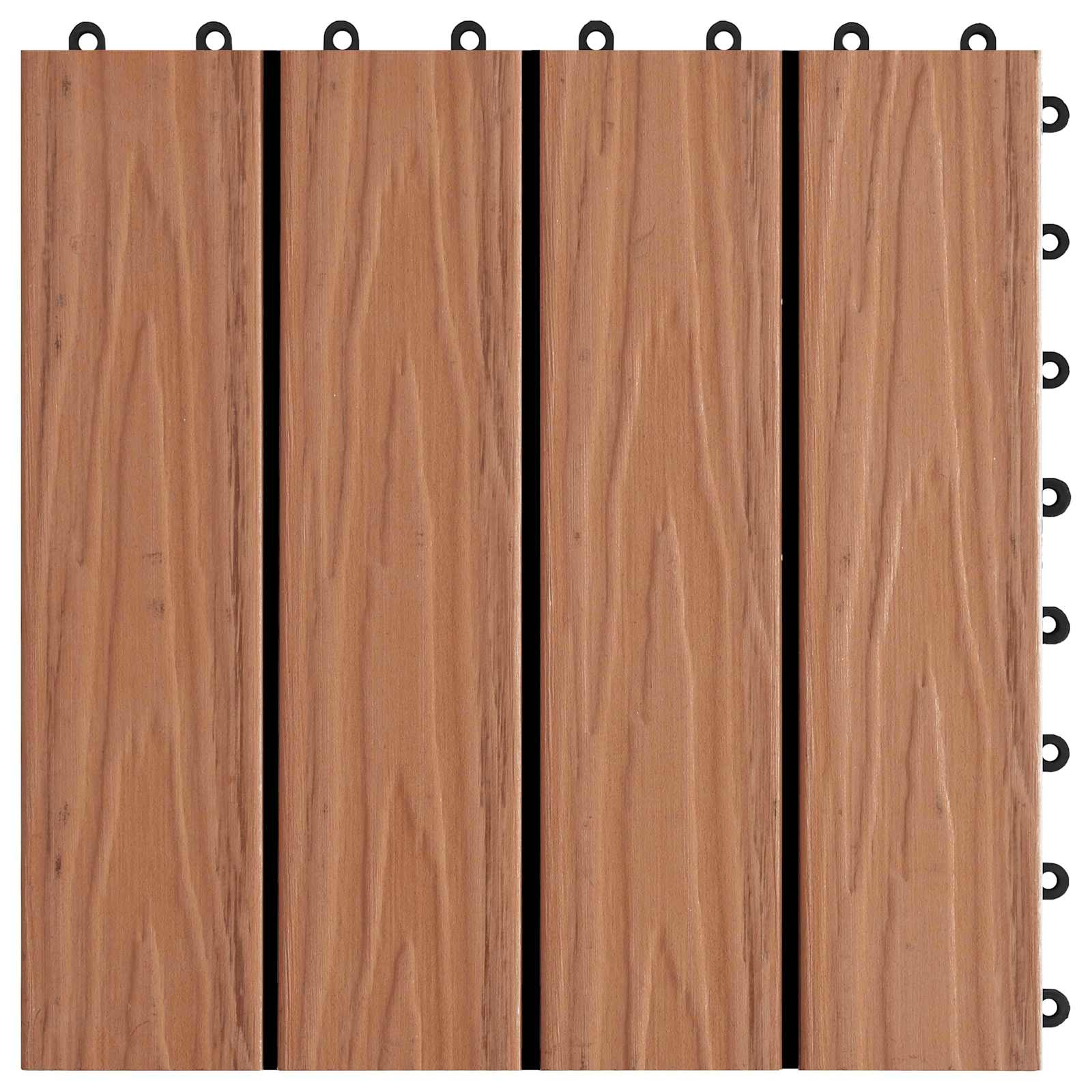 Piastrella per Decking 11 pz Marrone Chiaro 30 x 30 cm WPC