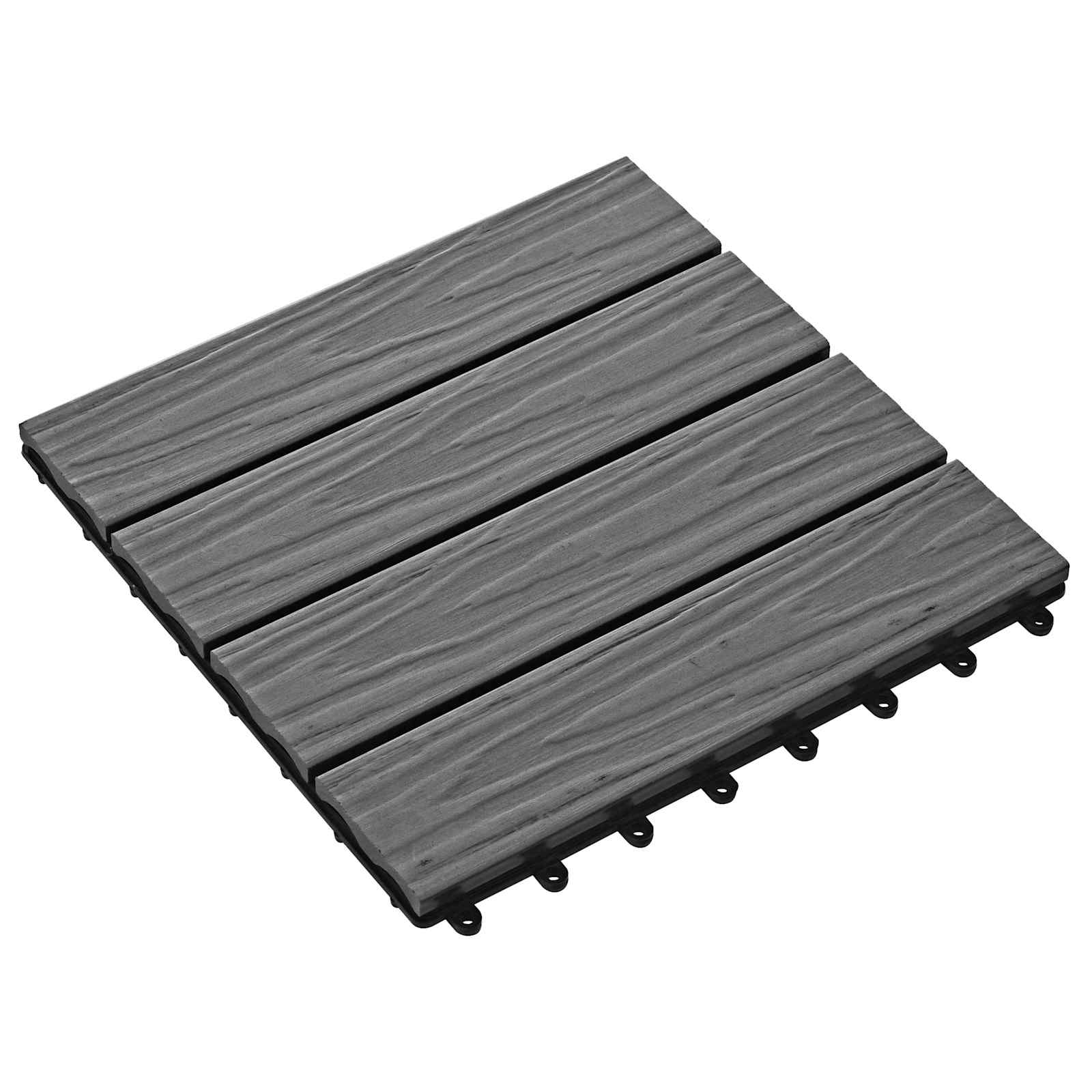 Piastrella per Decking Design 3D 11 pz Grigio 30 x 30 cm WPC
