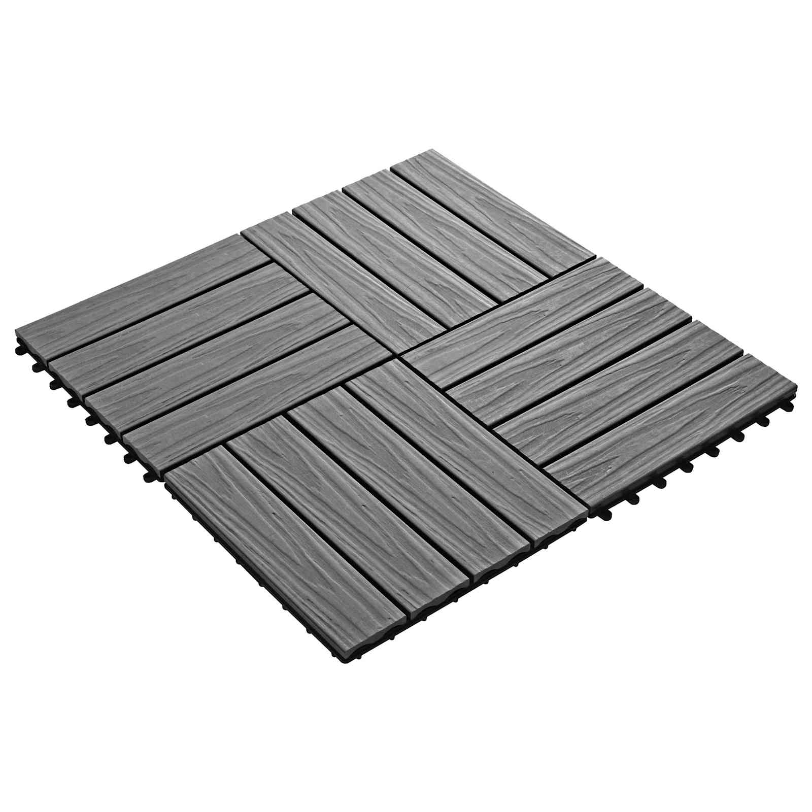 Piastrella per Decking Design 3D 11 pz Grigio 30 x 30 cm WPC