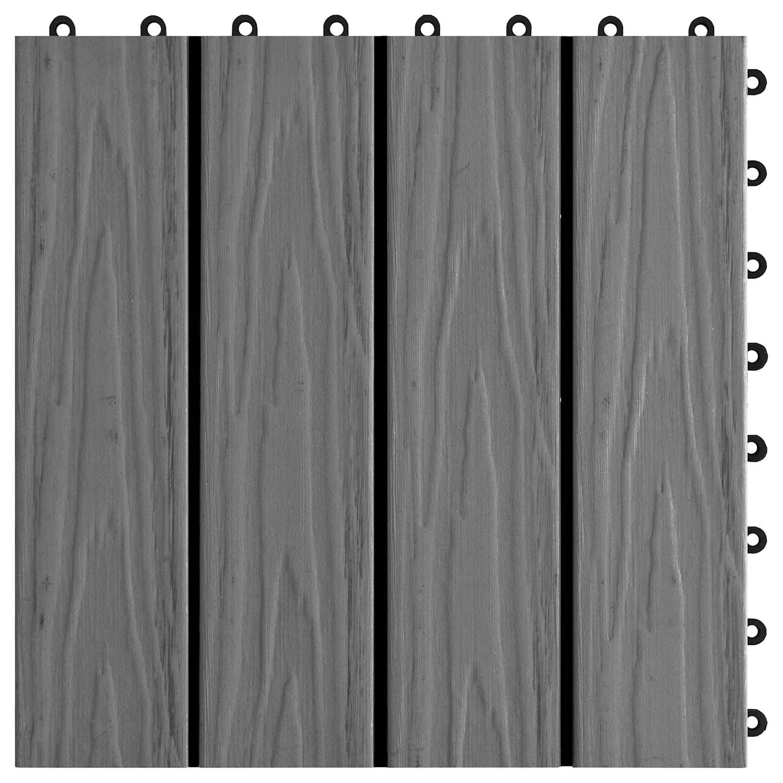 Piastrella per Decking Design 3D 11 pz Grigio 30 x 30 cm WPC