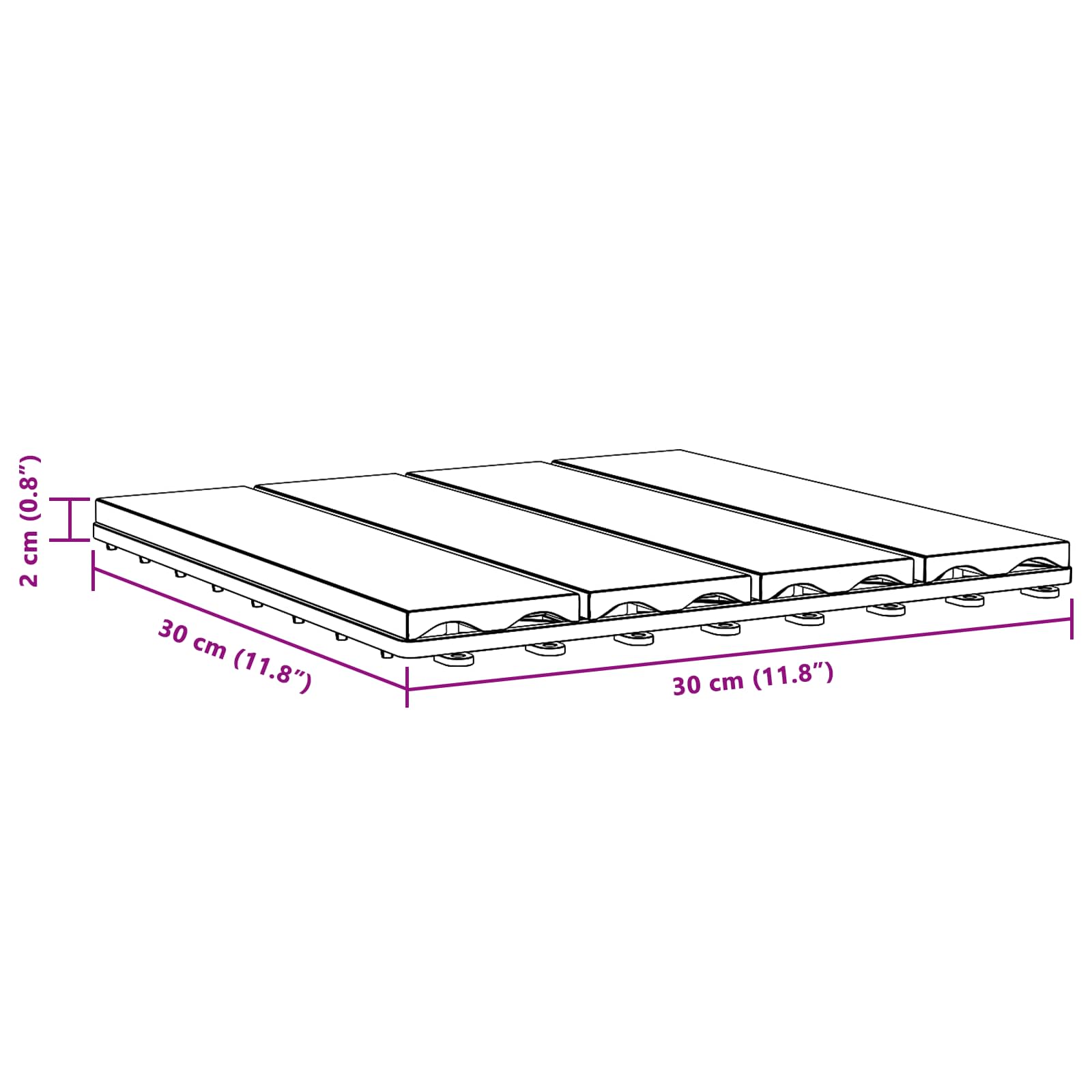 Piastrella per Decking Design 3D 11 pz Grigio 30 x 30 cm WPC