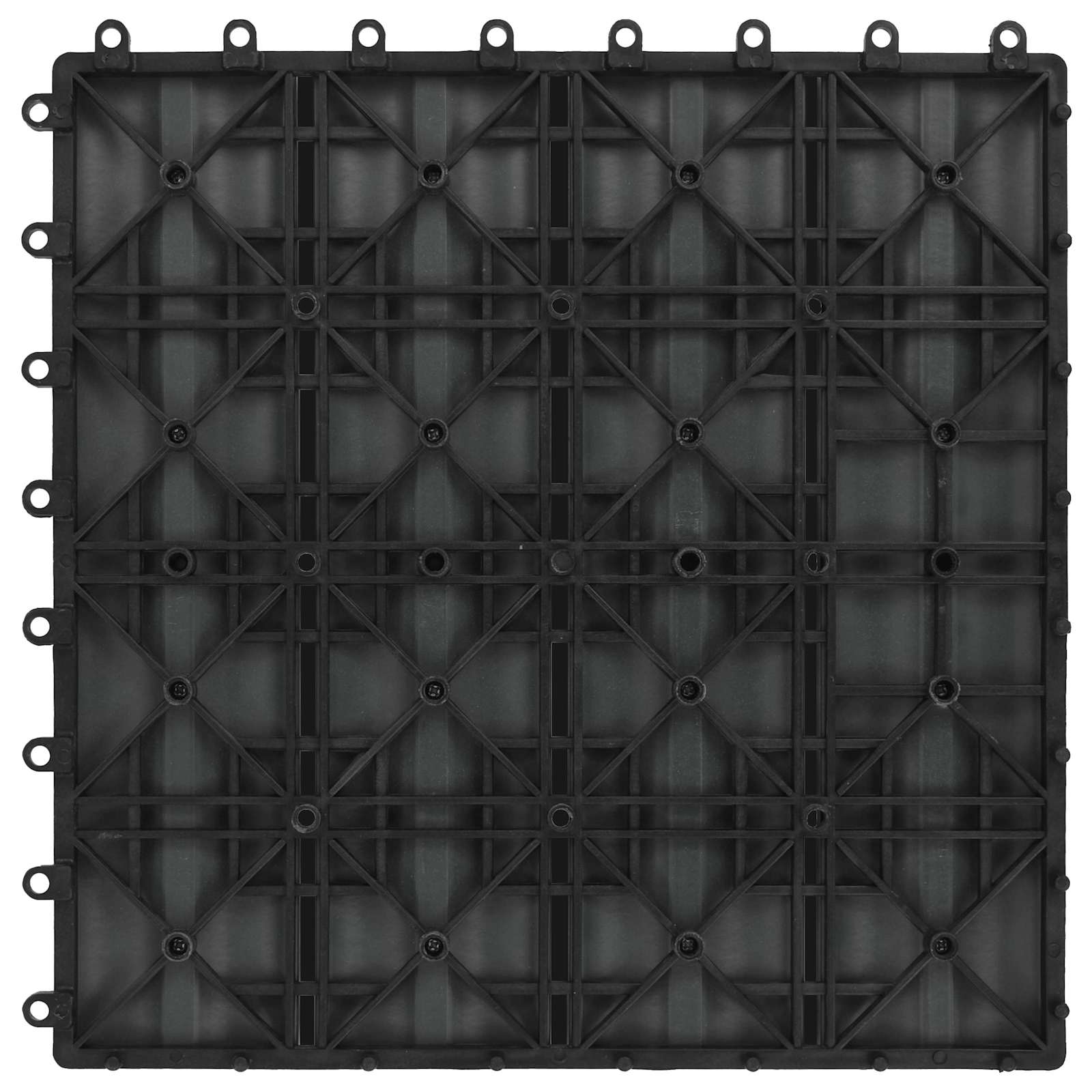 Piastrella per Decking Design 3D 11 pz Nero 30 x 30 cm WPC