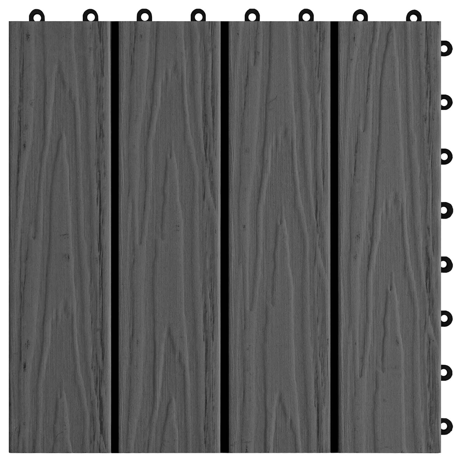 Piastrella per Decking Design 3D 11 pz Nero 30 x 30 cm WPC