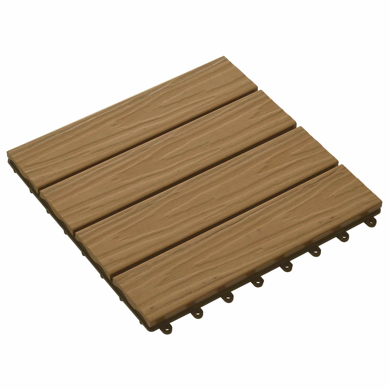 Piastrella per Decking 11 pz Teak riciclato 30 x 30 cm WPC
