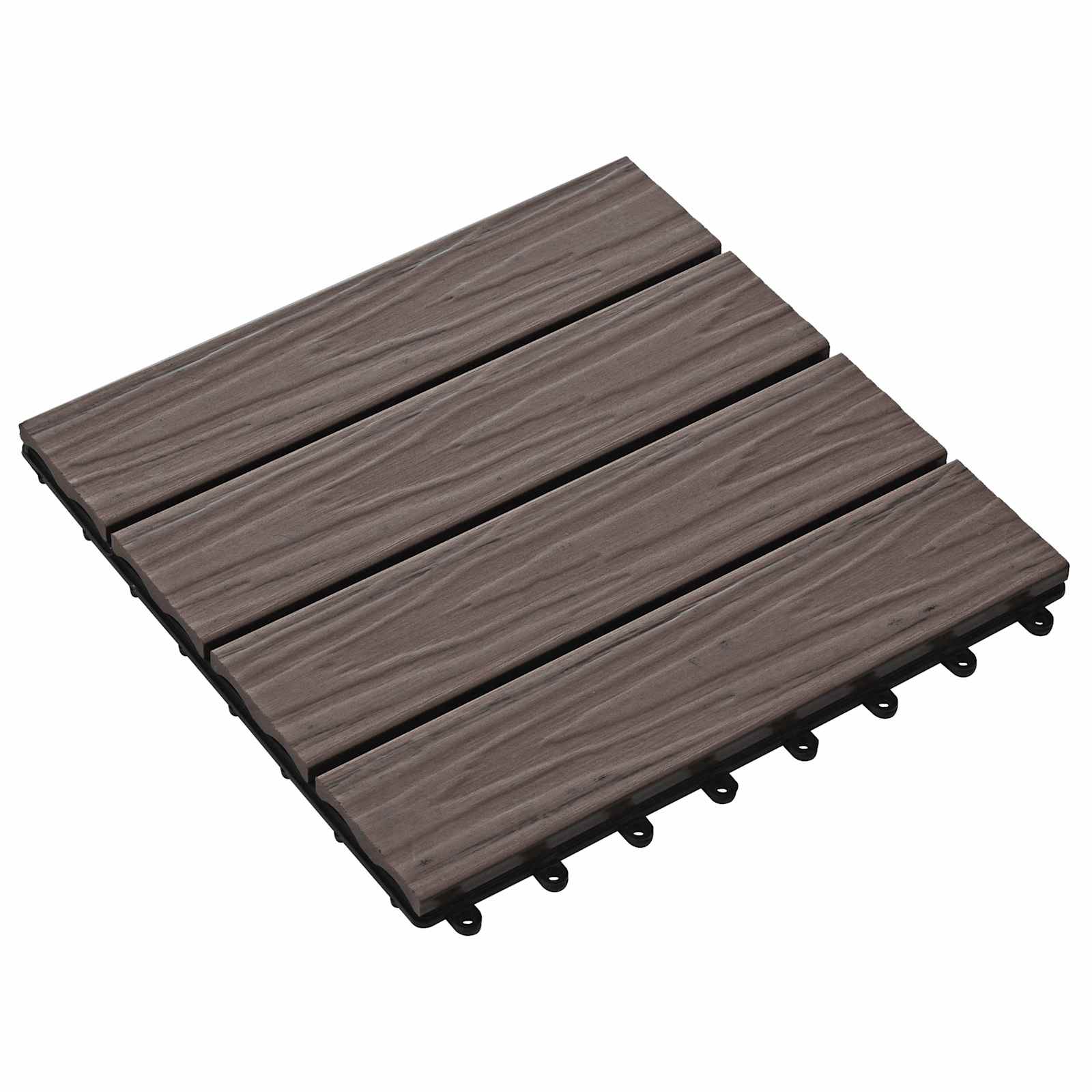 Piastrella per Decking 11 pz Marrone Scuro 30 x 30 cm WPC